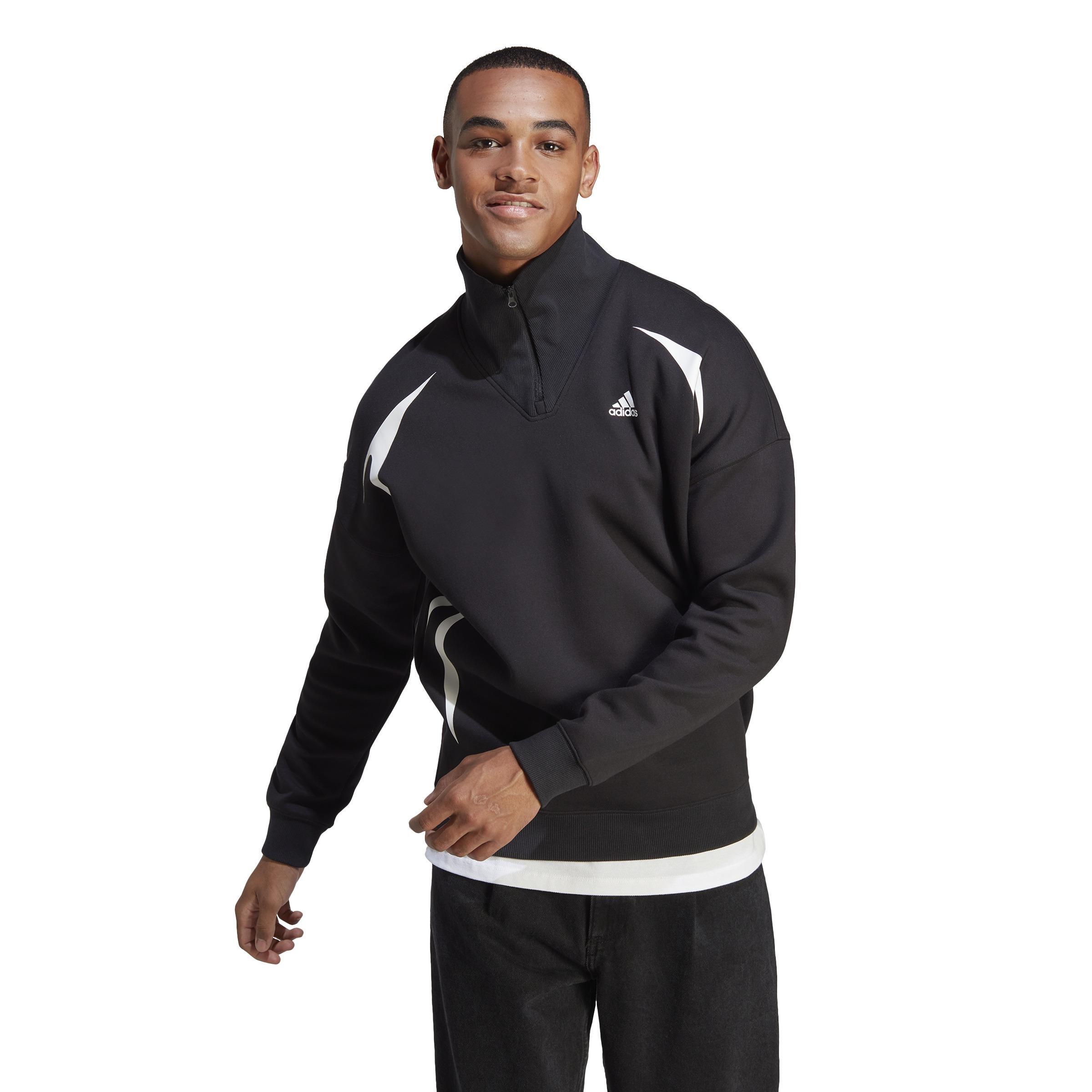 Colorblock Quarter Zip Sweatshirt, Black, A901_ONE, large image number 8