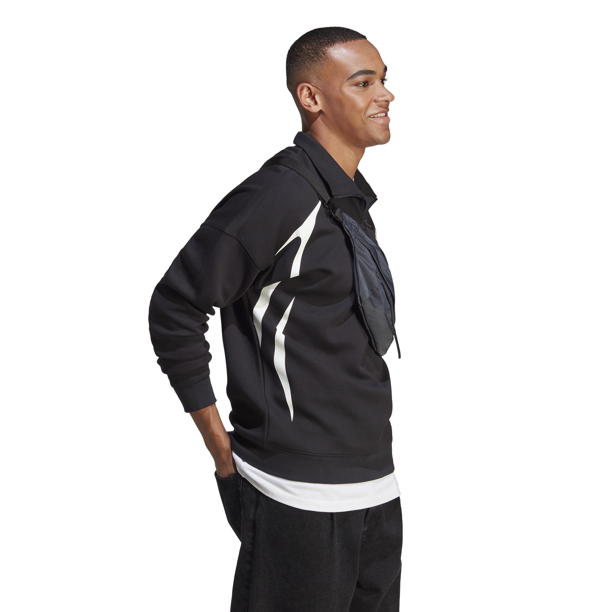 Colorblock Quarter Zip Sweatshirt, Black, A901_ONE, large image number 13