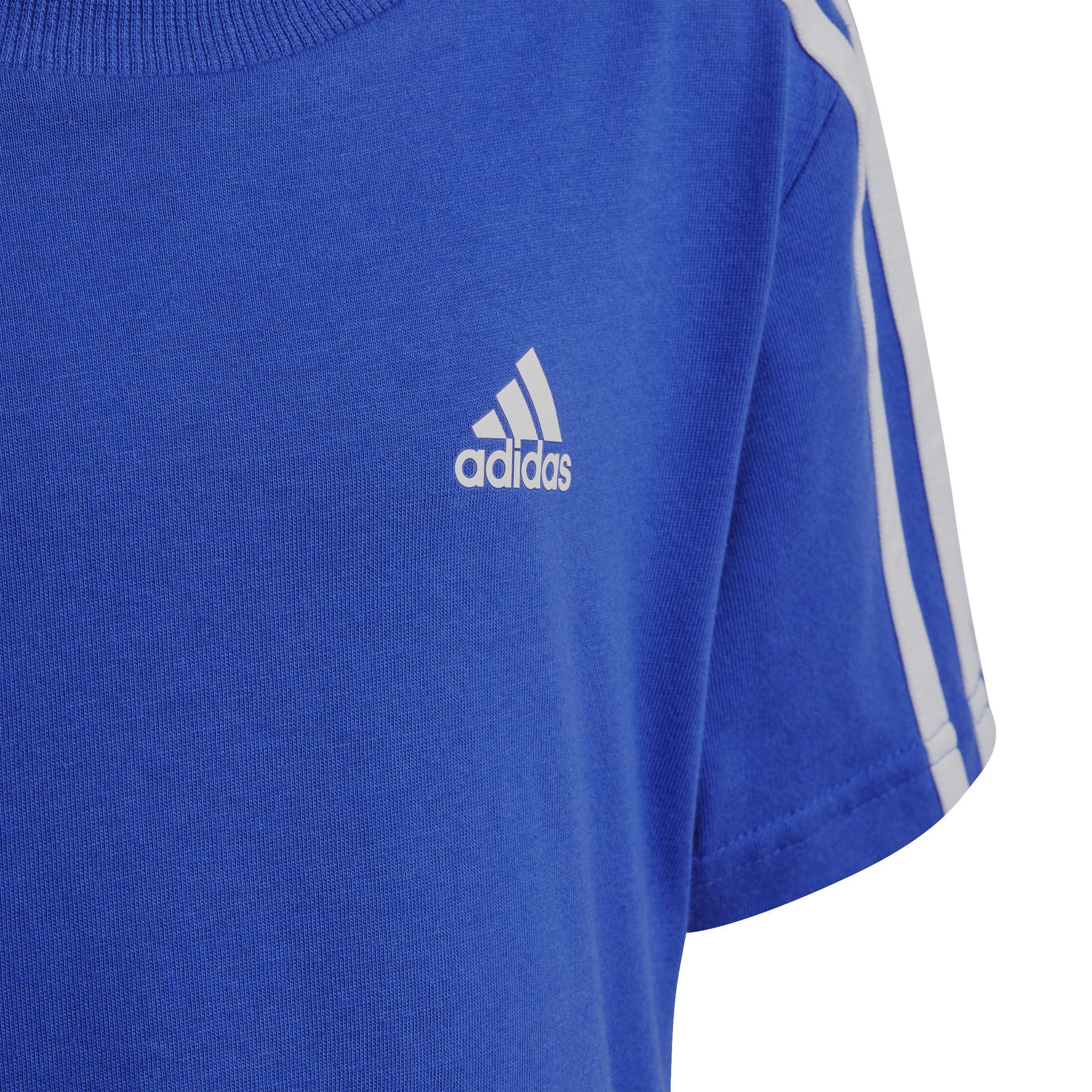 Unisex Kids Essentials 3-Stripes Tee and Shorts Set, Blue, A901_ONE, large image number 4