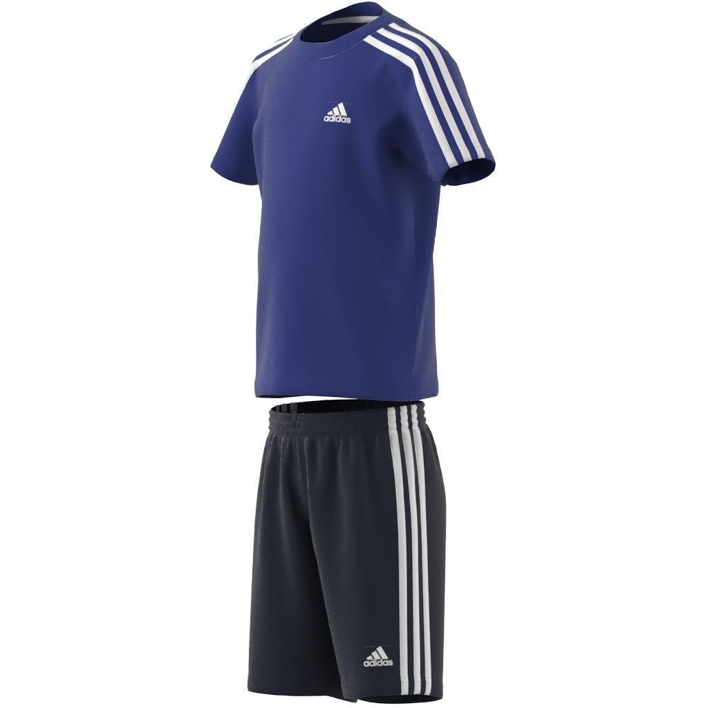 Unisex Kids Essentials 3-Stripes Tee and Shorts Set, Blue, A901_ONE, large image number 8