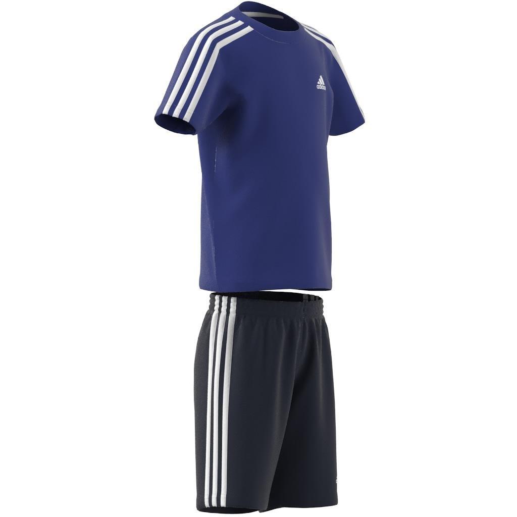 Unisex Kids Essentials 3-Stripes Tee and Shorts Set, Blue, A901_ONE, large image number 12