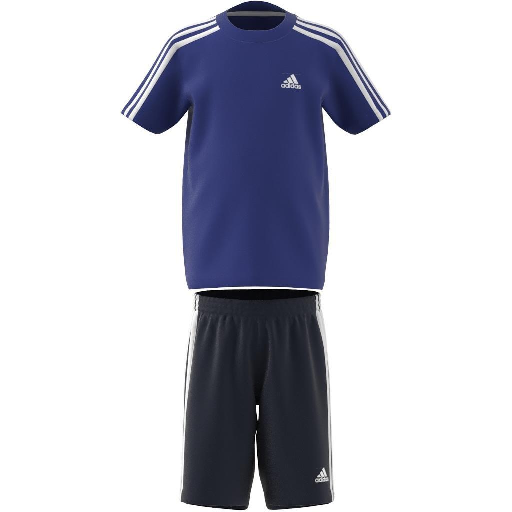 Unisex Kids Essentials 3-Stripes Tee and Shorts Set, Blue, A901_ONE, large image number 13
