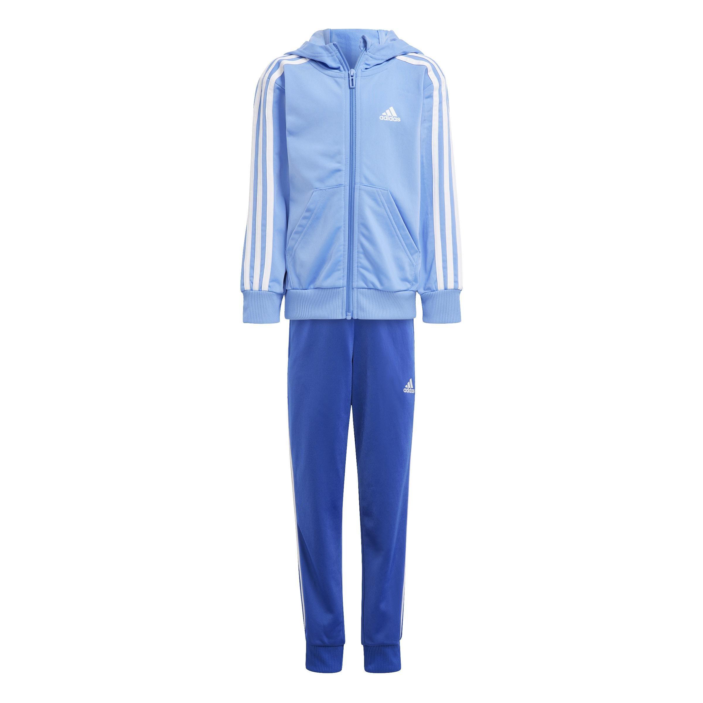 Unisex Kids Essentials 3-Stripes Shiny Track Suit, Blue, , large image number 0