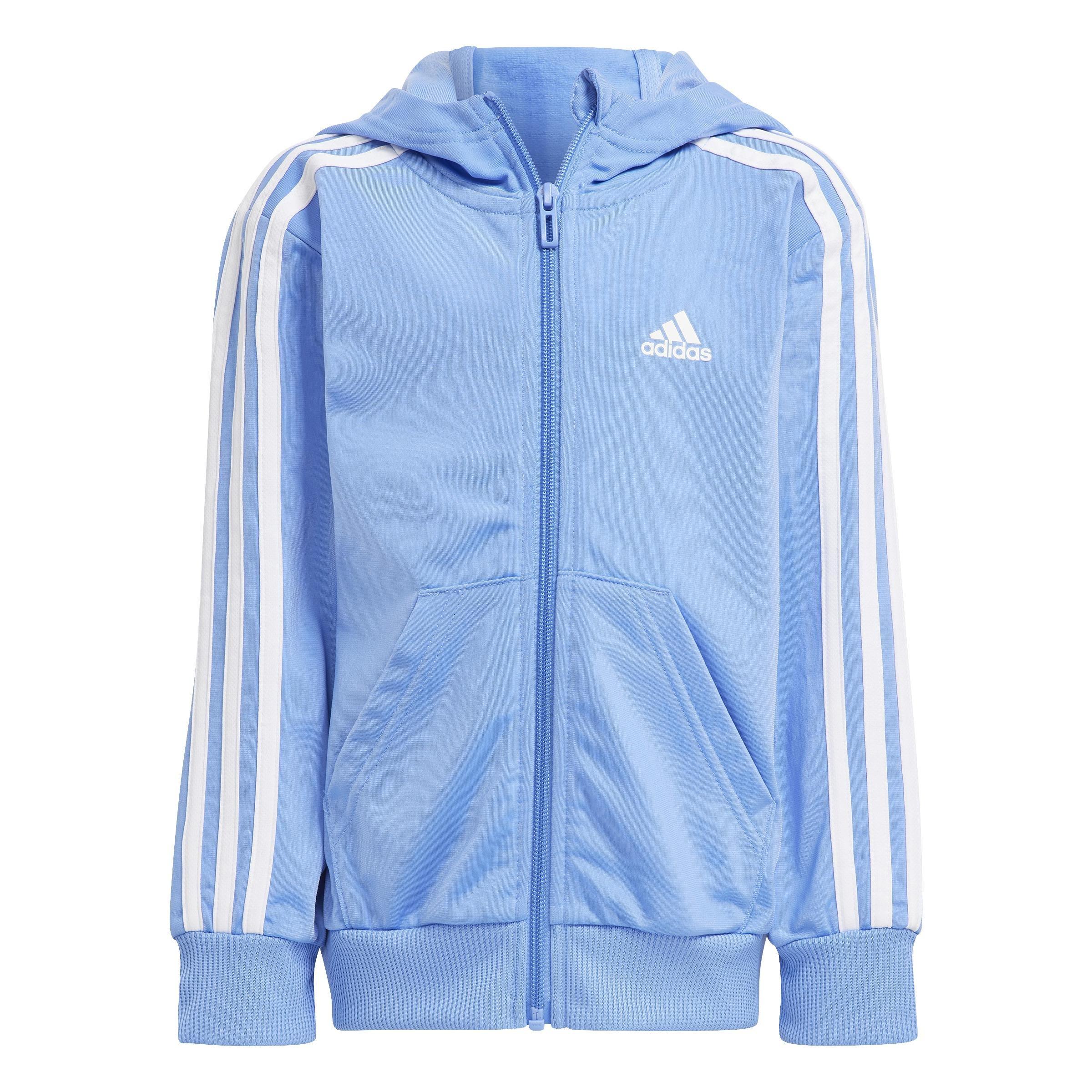 Unisex Kids Essentials 3-Stripes Shiny Track Suit, Blue, , large image number 8