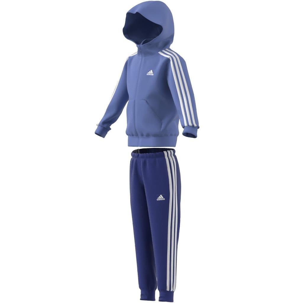 Unisex Kids Essentials 3-Stripes Shiny Track Suit, Blue, , large image number 9