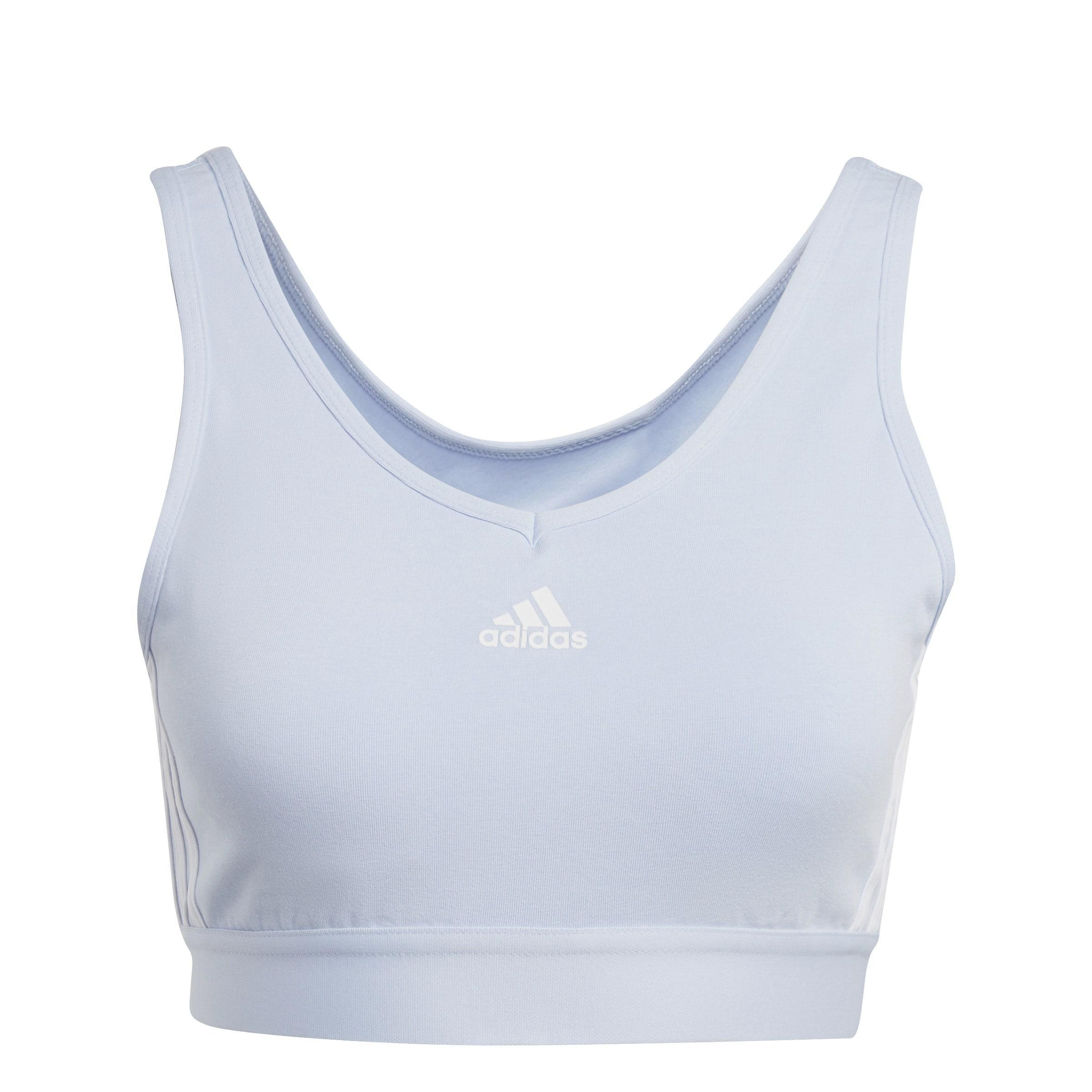 Essentials 3-Stripes Crop Top With Removable Pads, Blue, A901_ONE, large image number 1