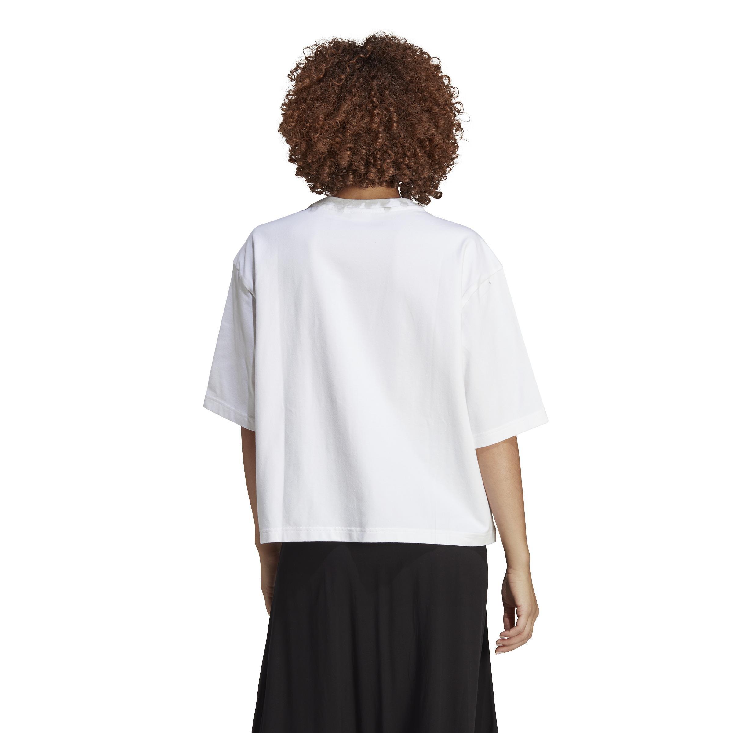 Originals Houndstooth Trefoil Infill T-Shirt, White, A901_ONE, large image number 3