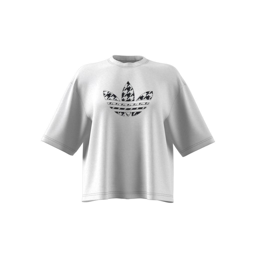 Originals Houndstooth Trefoil Infill T-Shirt, White, A901_ONE, large image number 6