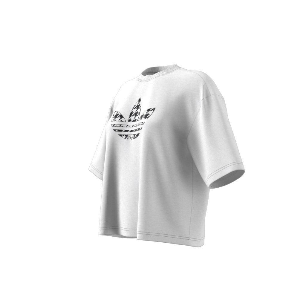 Originals Houndstooth Trefoil Infill T-Shirt, White, A901_ONE, large image number 12