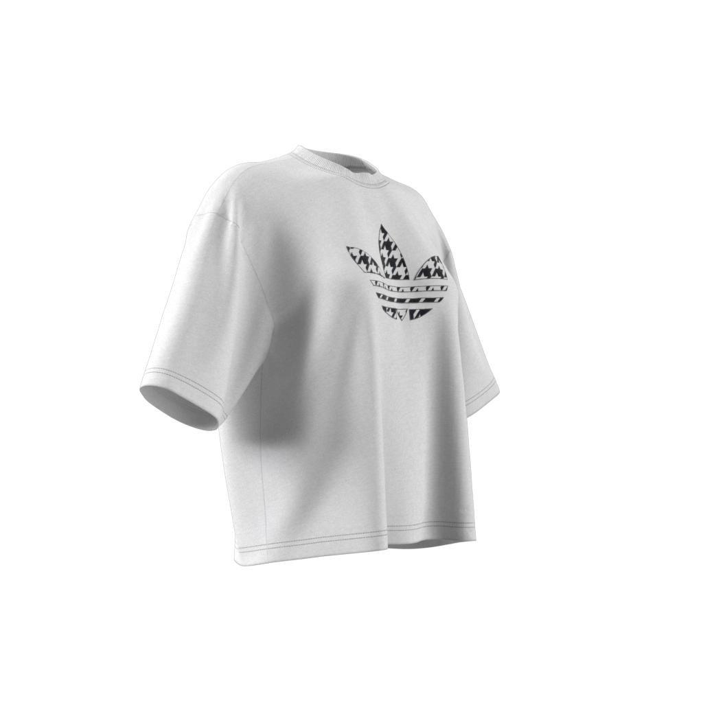 Originals Houndstooth Trefoil Infill T-Shirt, White, A901_ONE, large image number 14