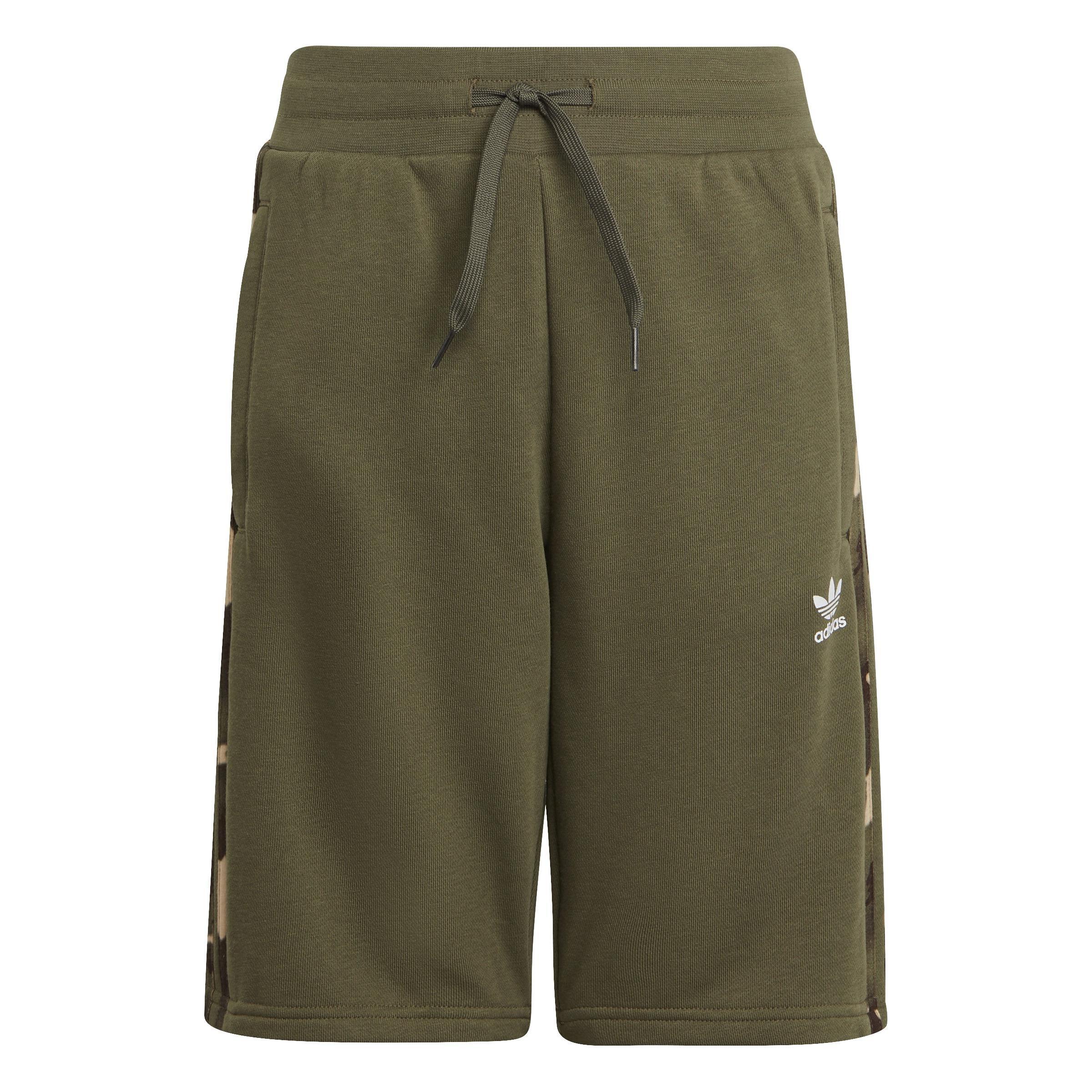 Unisex Kids Camo Shorts, Green, , large image number 0