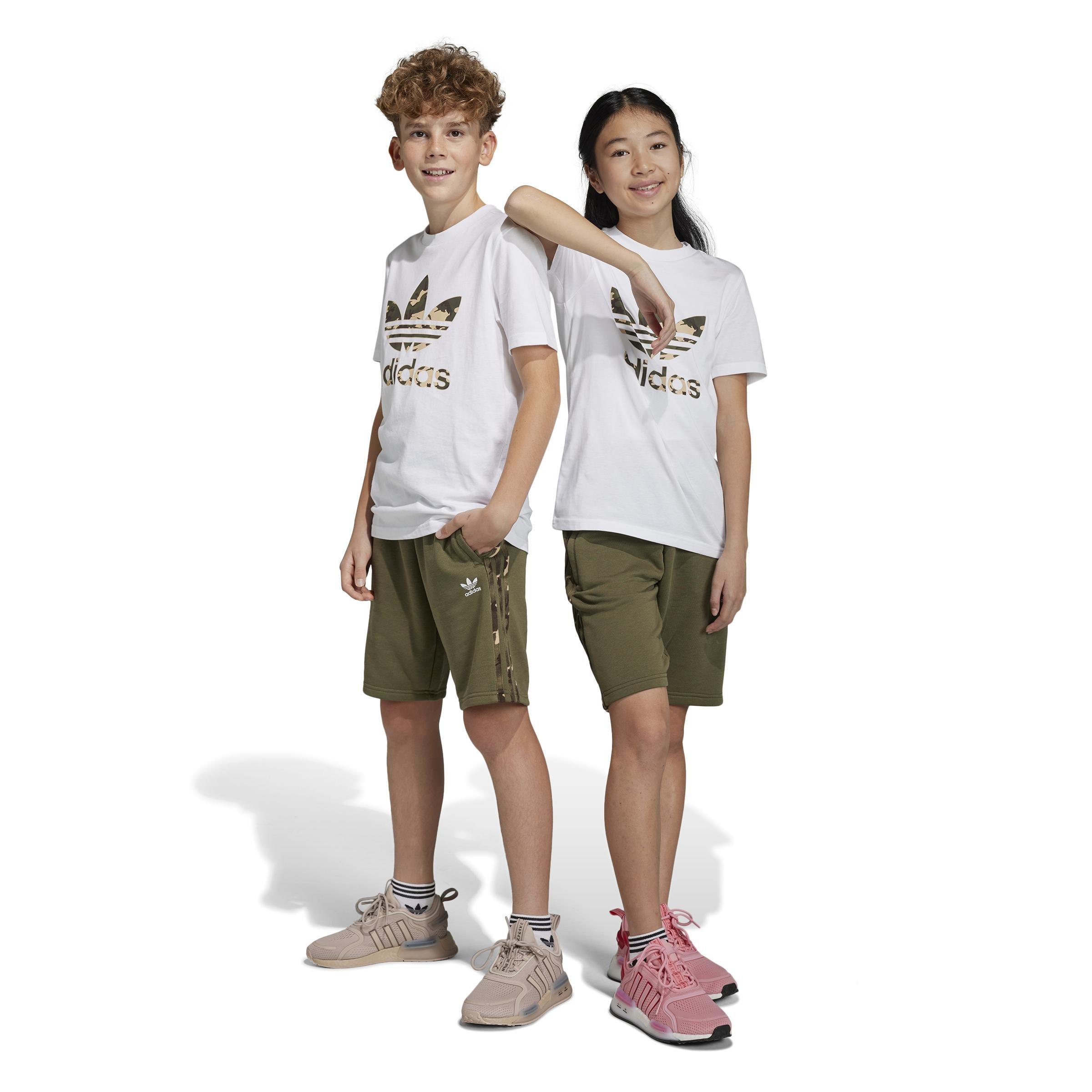 Unisex Kids Camo Shorts, Green, , large image number 14