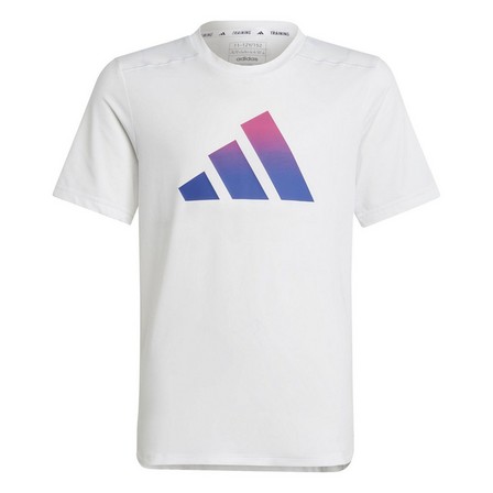 Kids Boys Train Icons Aeroready Logo T-Shirt, White, A901_ONE, large image number 0