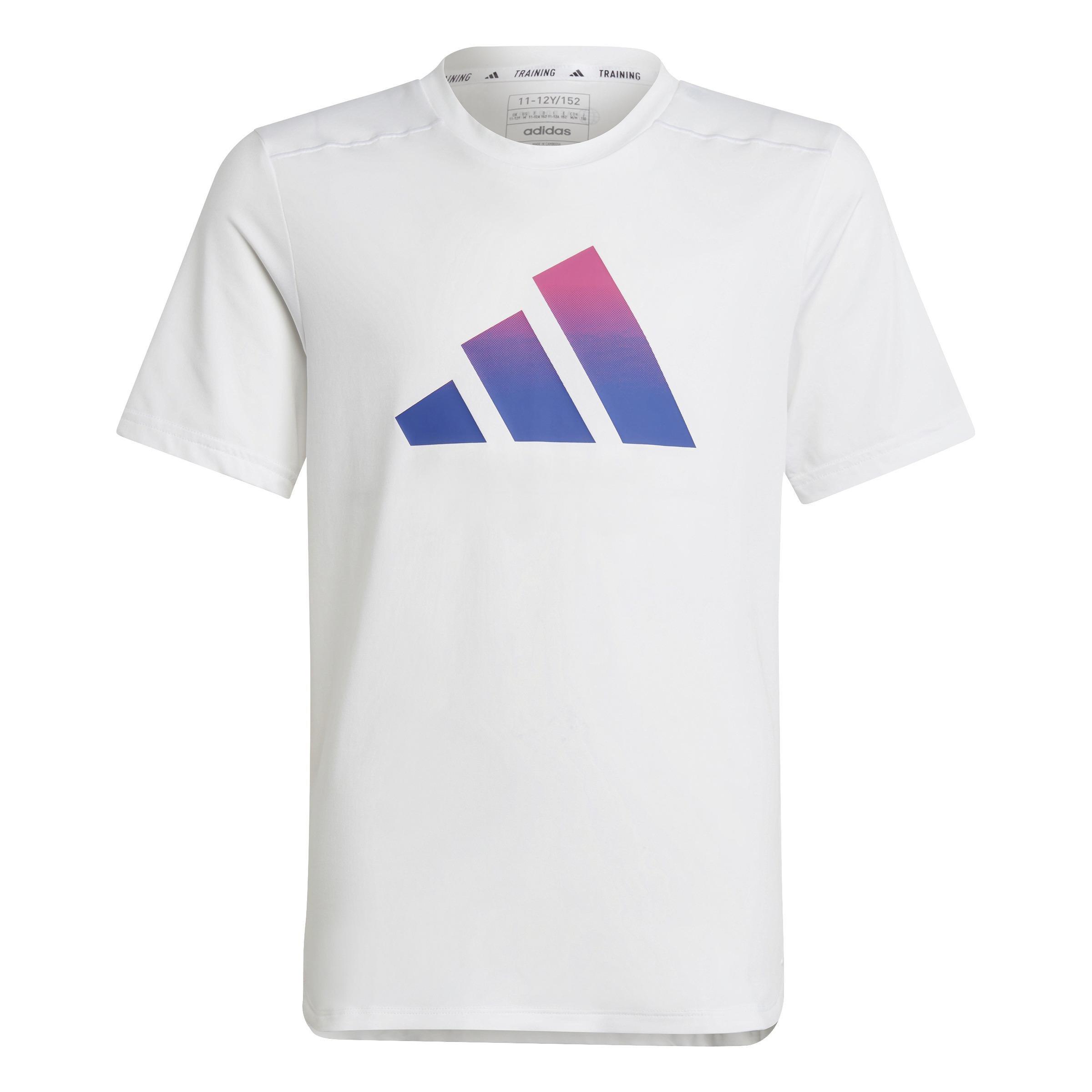 Kids Train Icons AEROREADY Logo T-Shirt, White, , large image number 1