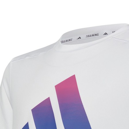 Kids Boys Train Icons Aeroready Logo T-Shirt, White, A901_ONE, large image number 3