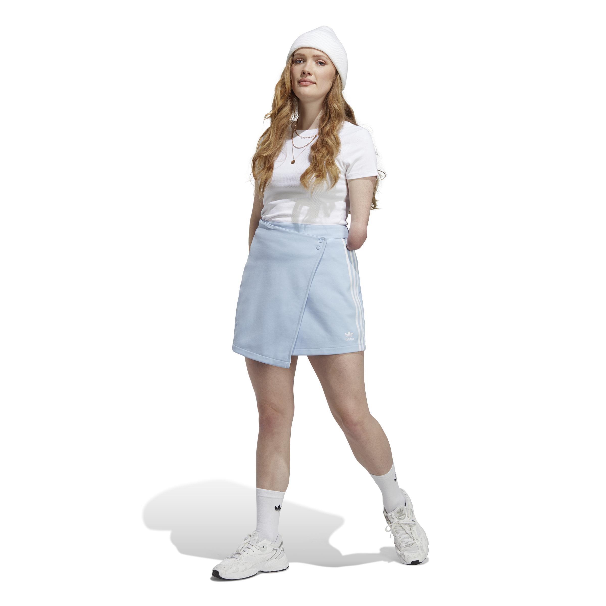 Adicolor Classics 3-Stripes Short Wrapping Skirt, Blue, A901_ONE, large image number 8