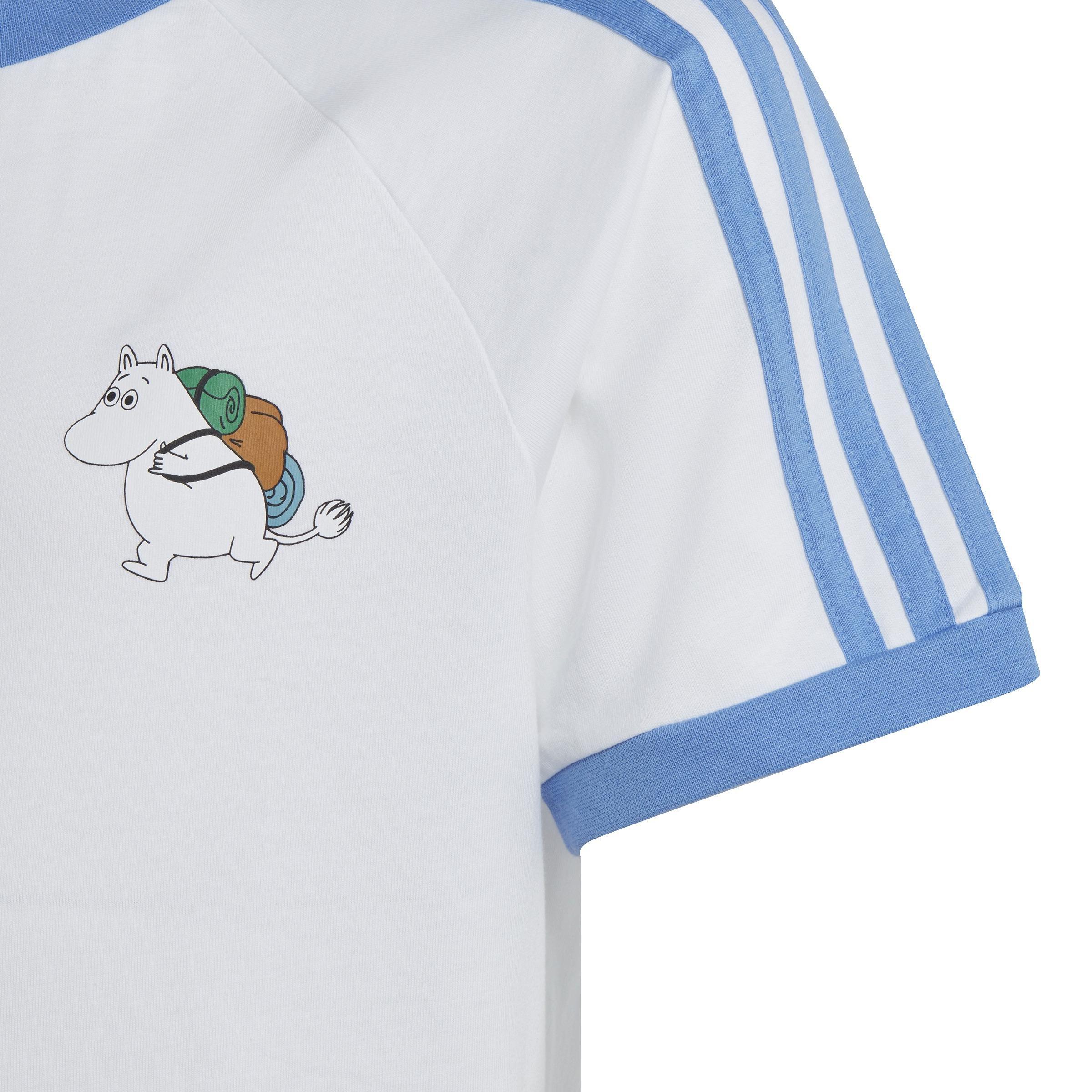 Unisex Kids adidas Originals x Moomin T-Shirt, White, A901_ONE, large image number 4