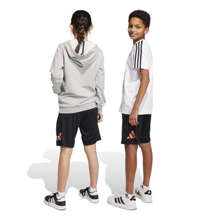 Kids Unisex Train Essentials Aeroready Logo Shorts, Black, A901_ONE, large image number 2