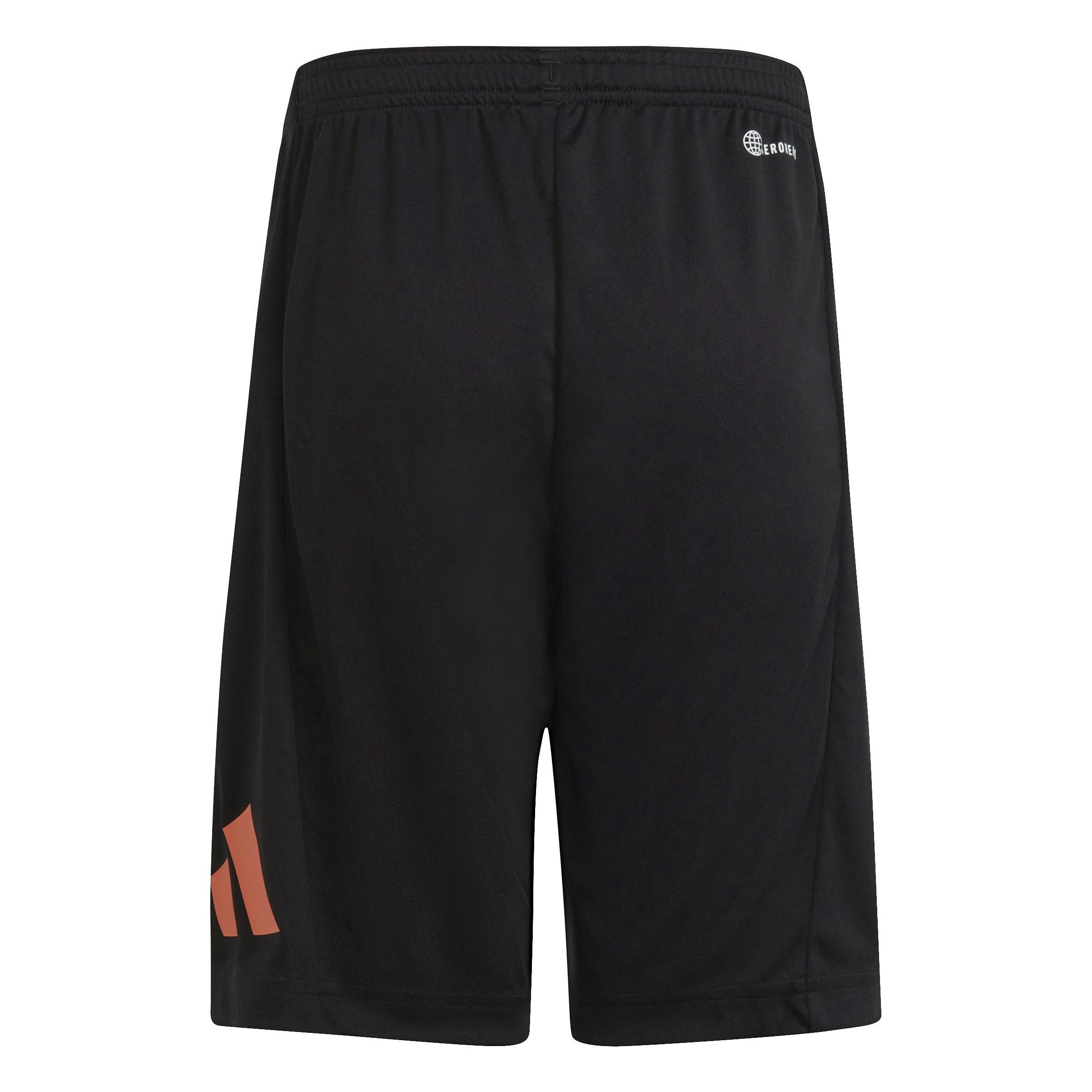 Unisex Kids Train Essentials Aeroready Logo Shorts, Black, , large image number 3