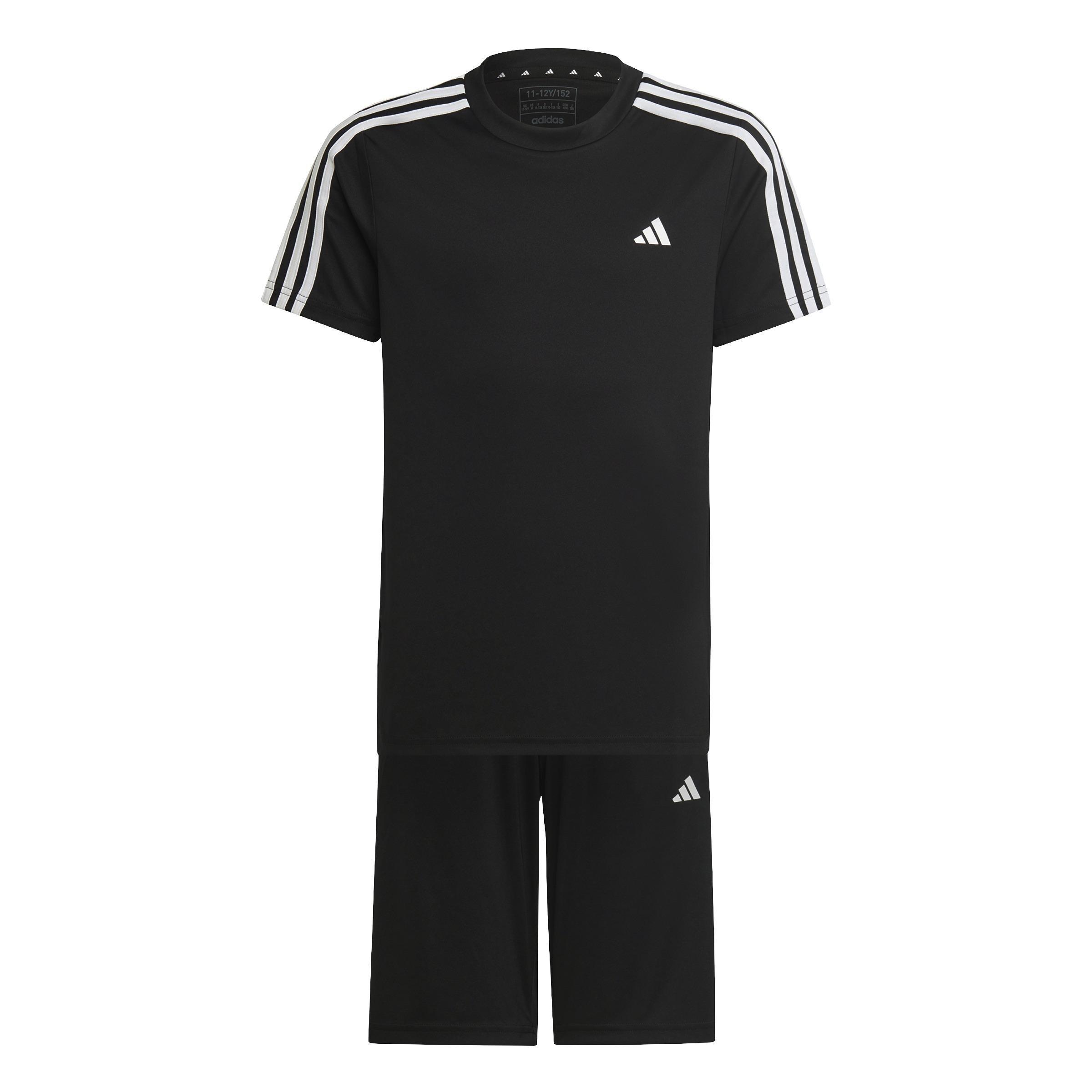 Unisex Kids Train Essentials Aeroready 3-Stripes Regular-Fit Training Set, Black, , large image number 0
