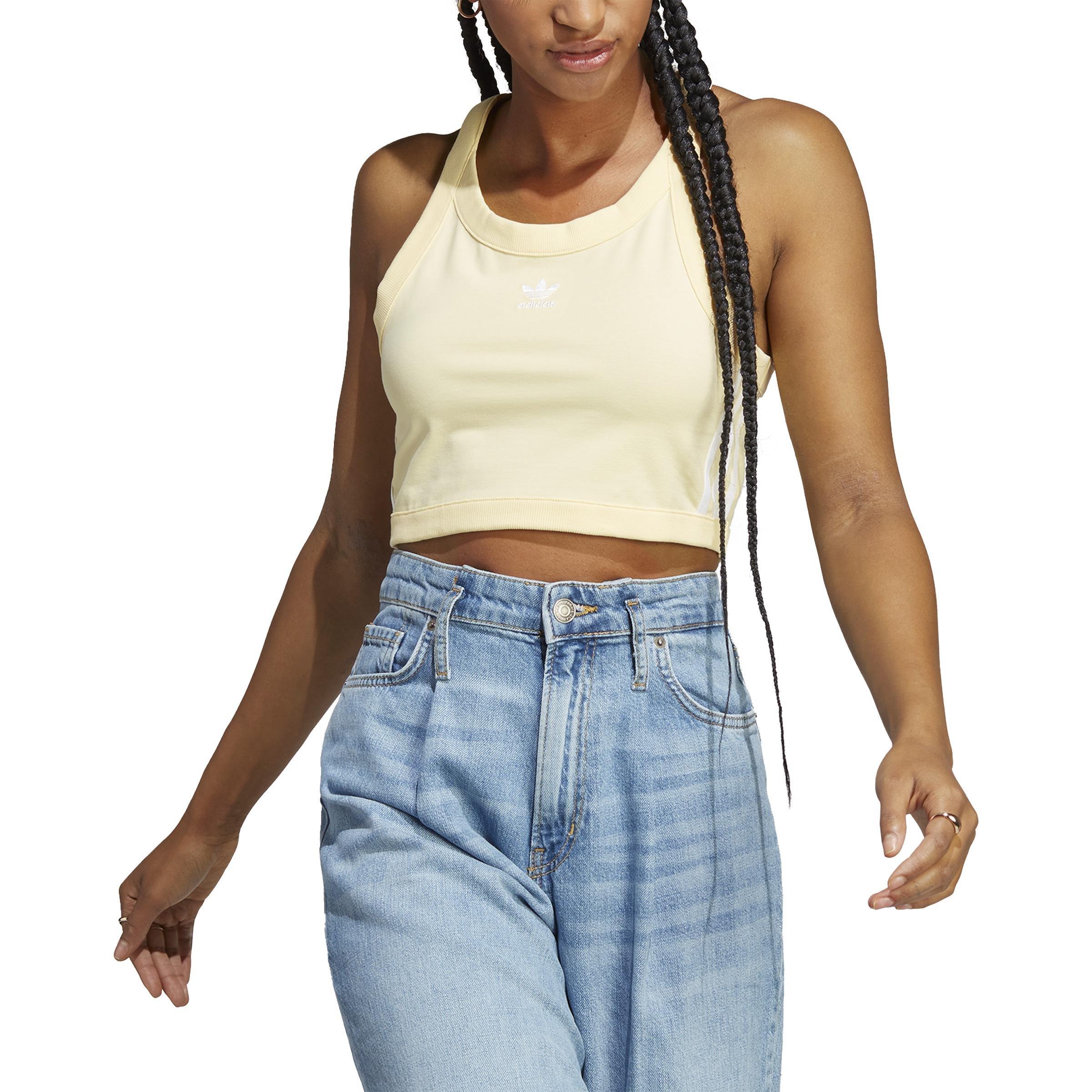 Adicolor Classics 3-Stripes Short Tank Top, Yellow, A901_ONE, large image number 1
