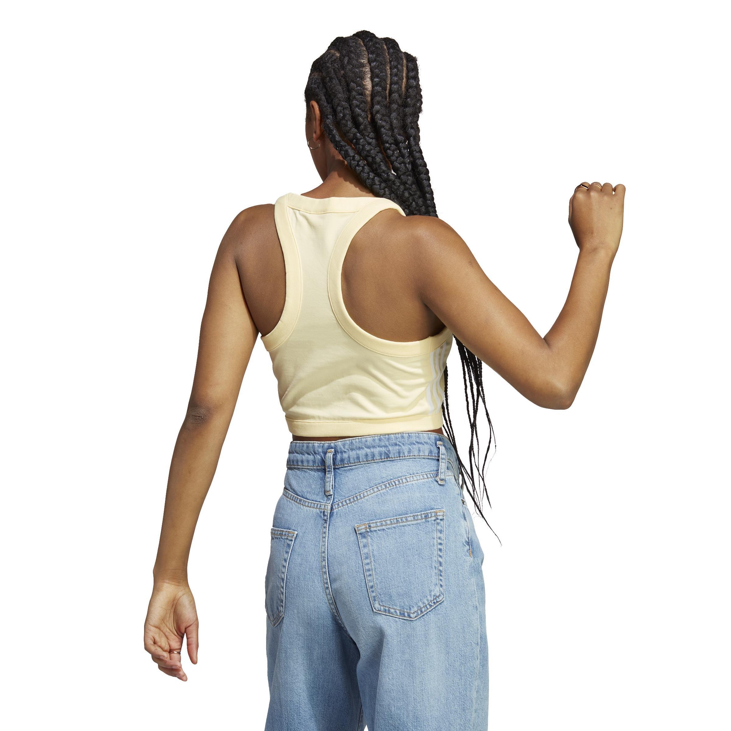 Adicolor Classics 3-Stripes Short Tank Top, Yellow, A901_ONE, large image number 3