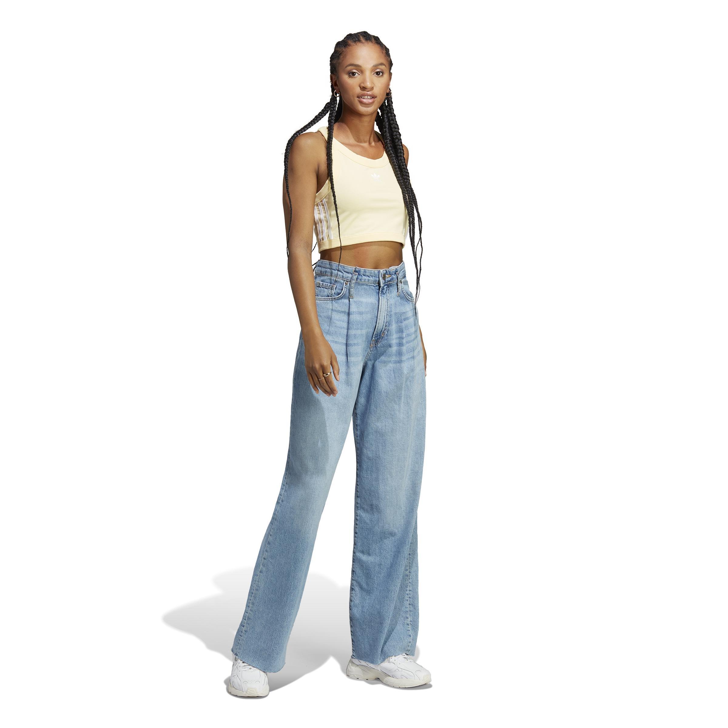 Adicolor Classics 3-Stripes Short Tank Top, Yellow, A901_ONE, large image number 7