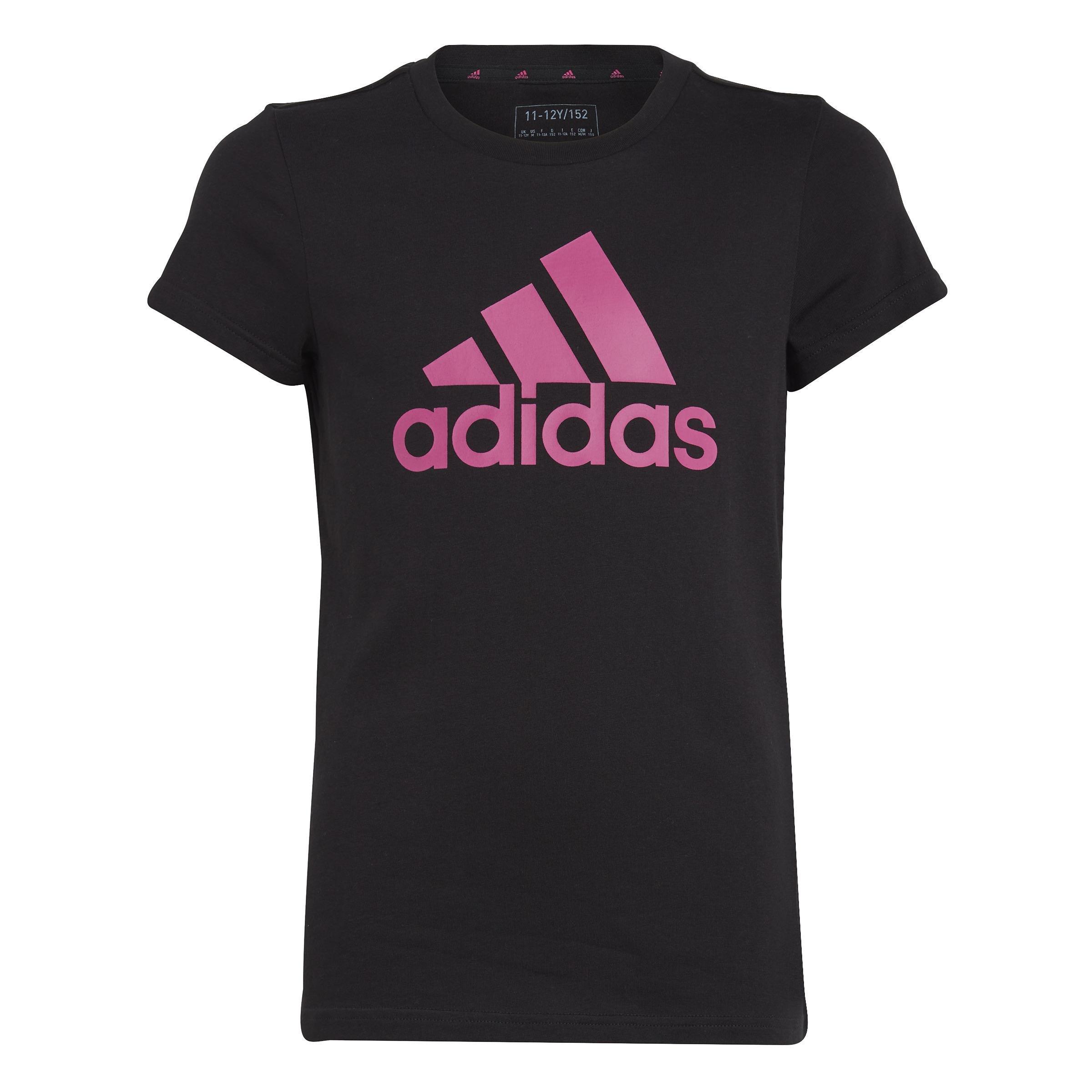 Kids Girls Essentials Big Logo Cotton T-Shirt, Black, A901_ONE, large image number 1