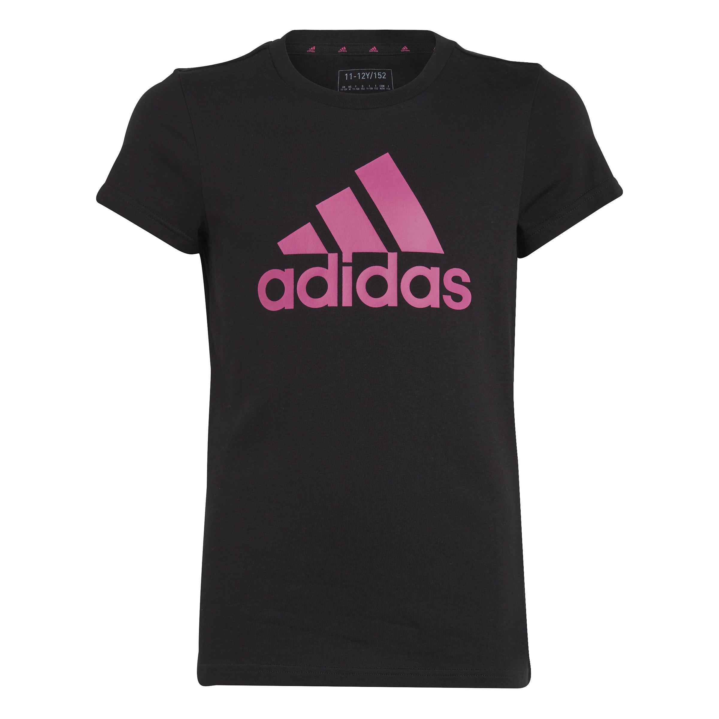 Kids Girls Essentials Big Logo Cotton T-Shirt, Black, A901_ONE, large image number 2