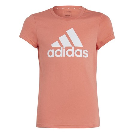 Kids Girls Essentials Big Logo Cotton T-Shirt, Orange, A901_ONE, large image number 0