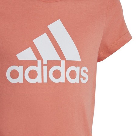 Kids Girls Essentials Big Logo Cotton T-Shirt, Orange, A901_ONE, large image number 5