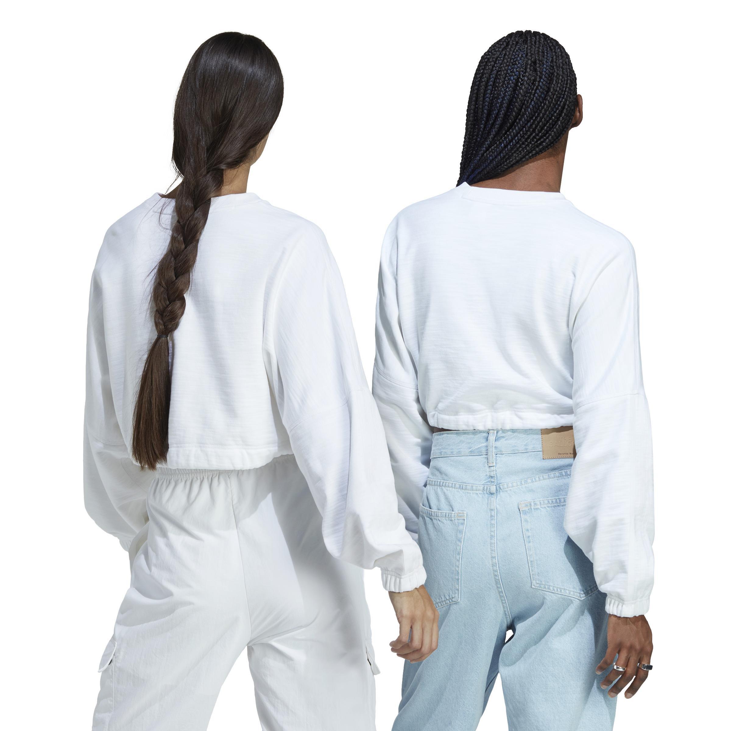 Dance Crop Versatile Sweatshirt, White, A901_ONE, large image number 3