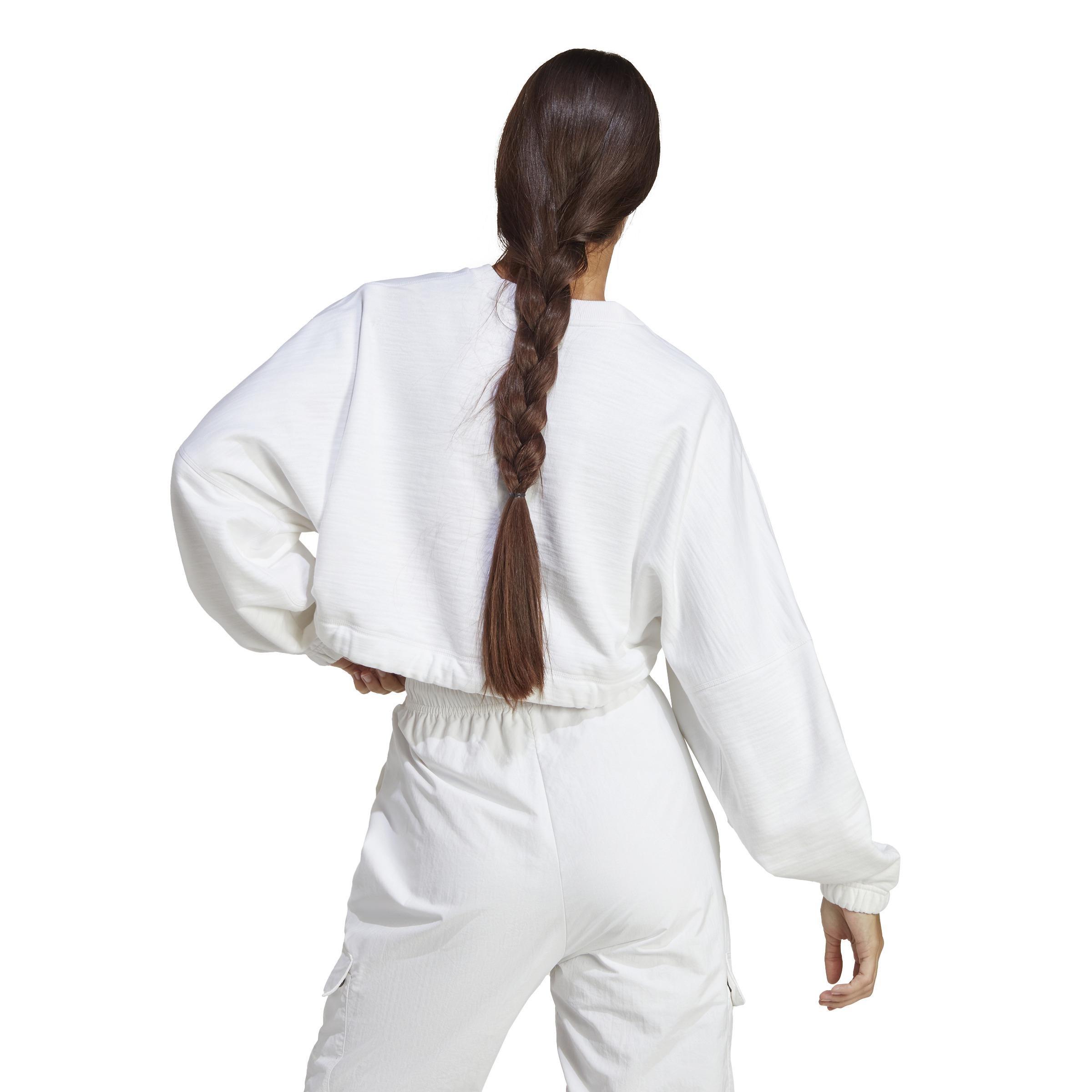 Dance Crop Versatile Sweatshirt, White, A901_ONE, large image number 4