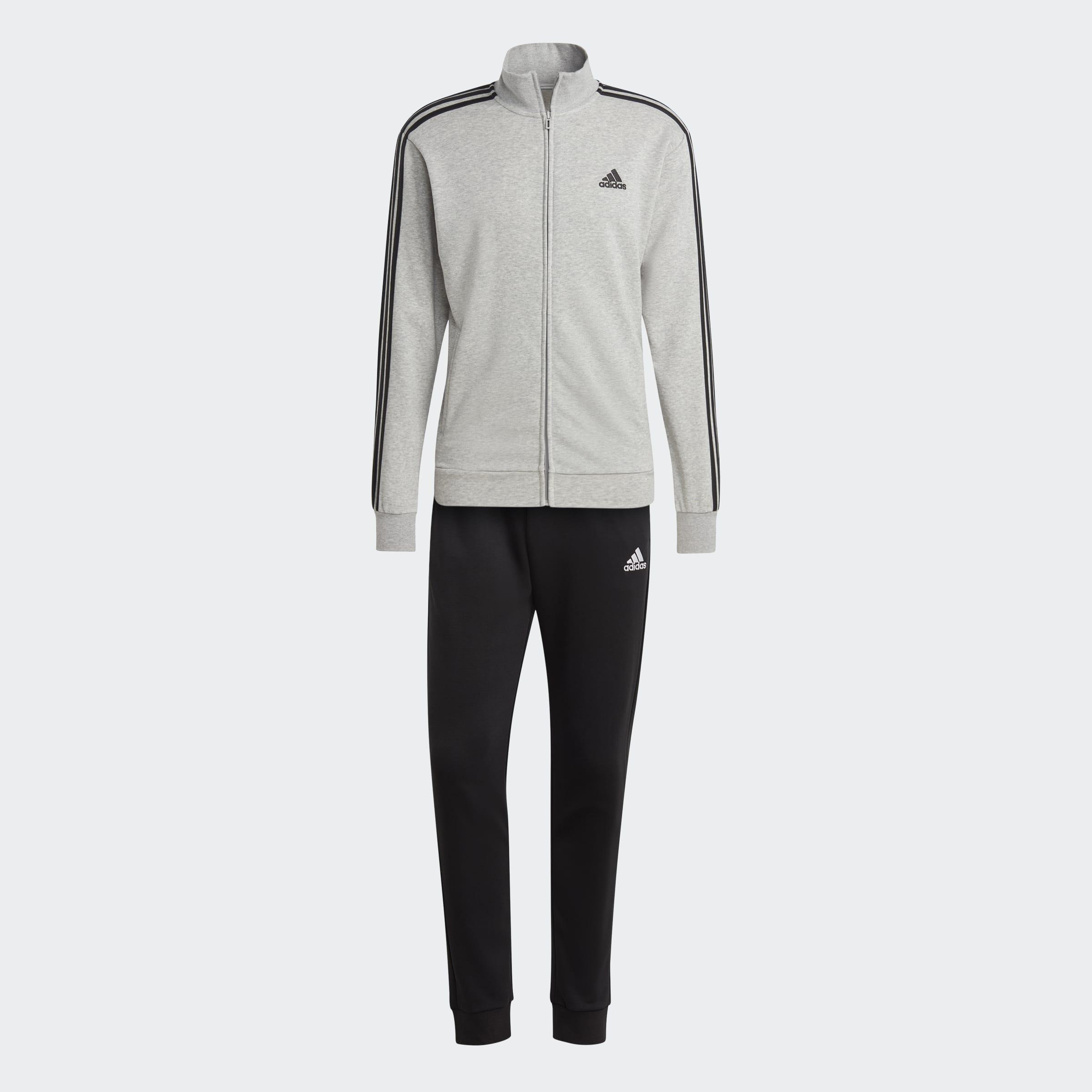Basic 3-Stripes French Terry Tracksuit, Grey, A901_ONE, medium