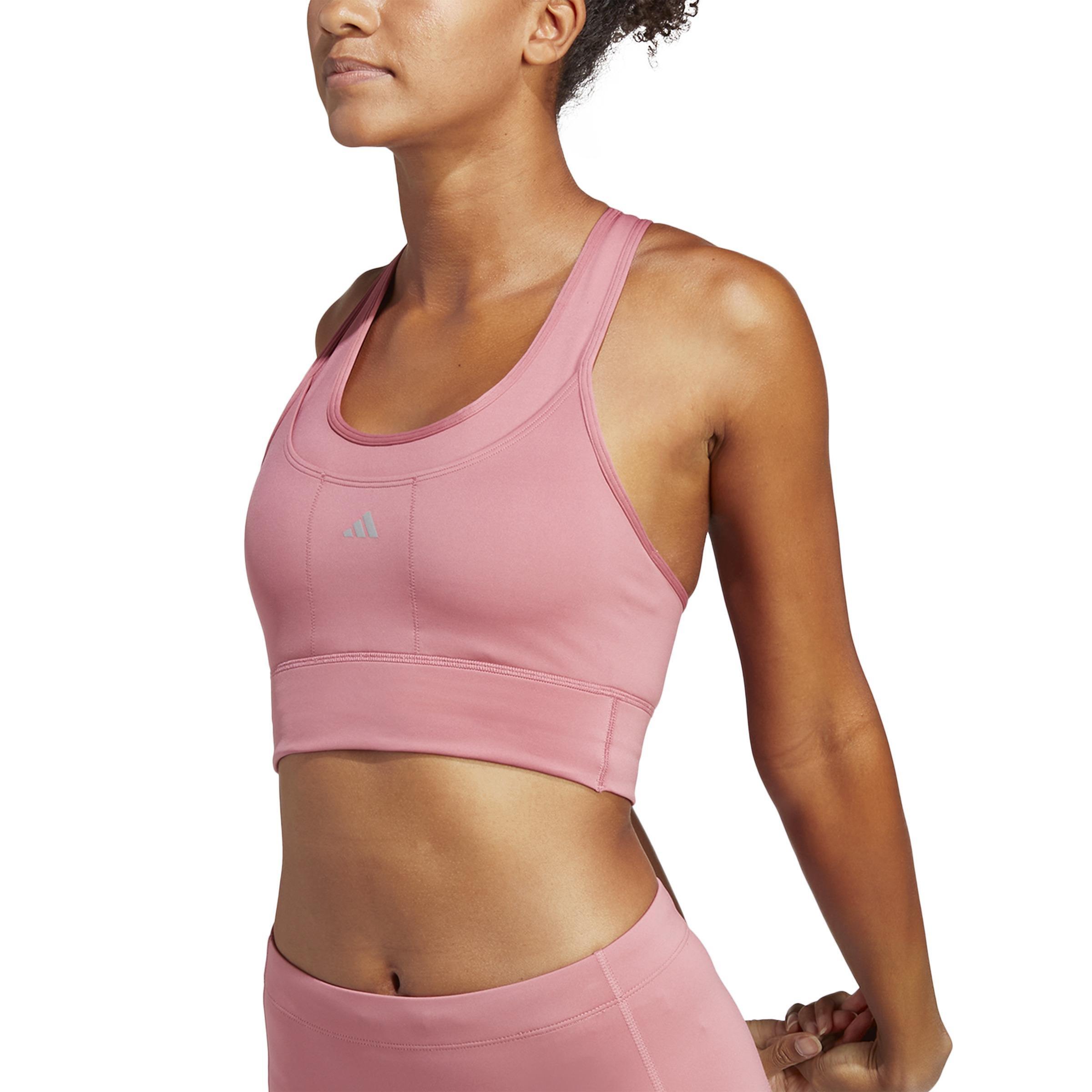 Medium-Support Running Pocket Bra, Pink, , large image number 4