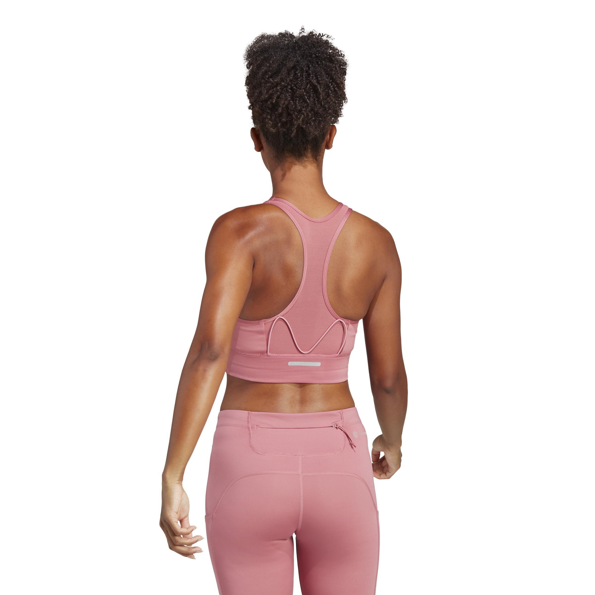 Medium-Support Running Pocket Bra, Pink, , large image number 5