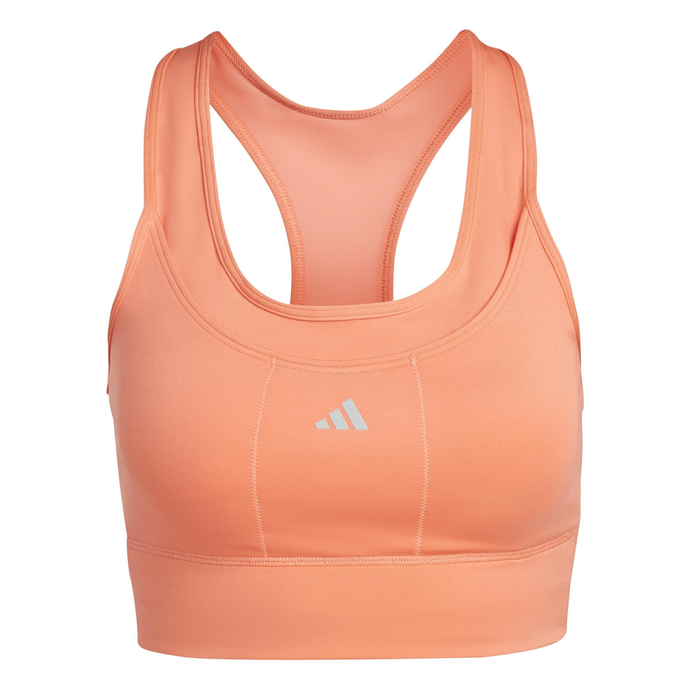Medium-Support Running Pocket Bra, Orange, A901_ONE, large image number 1