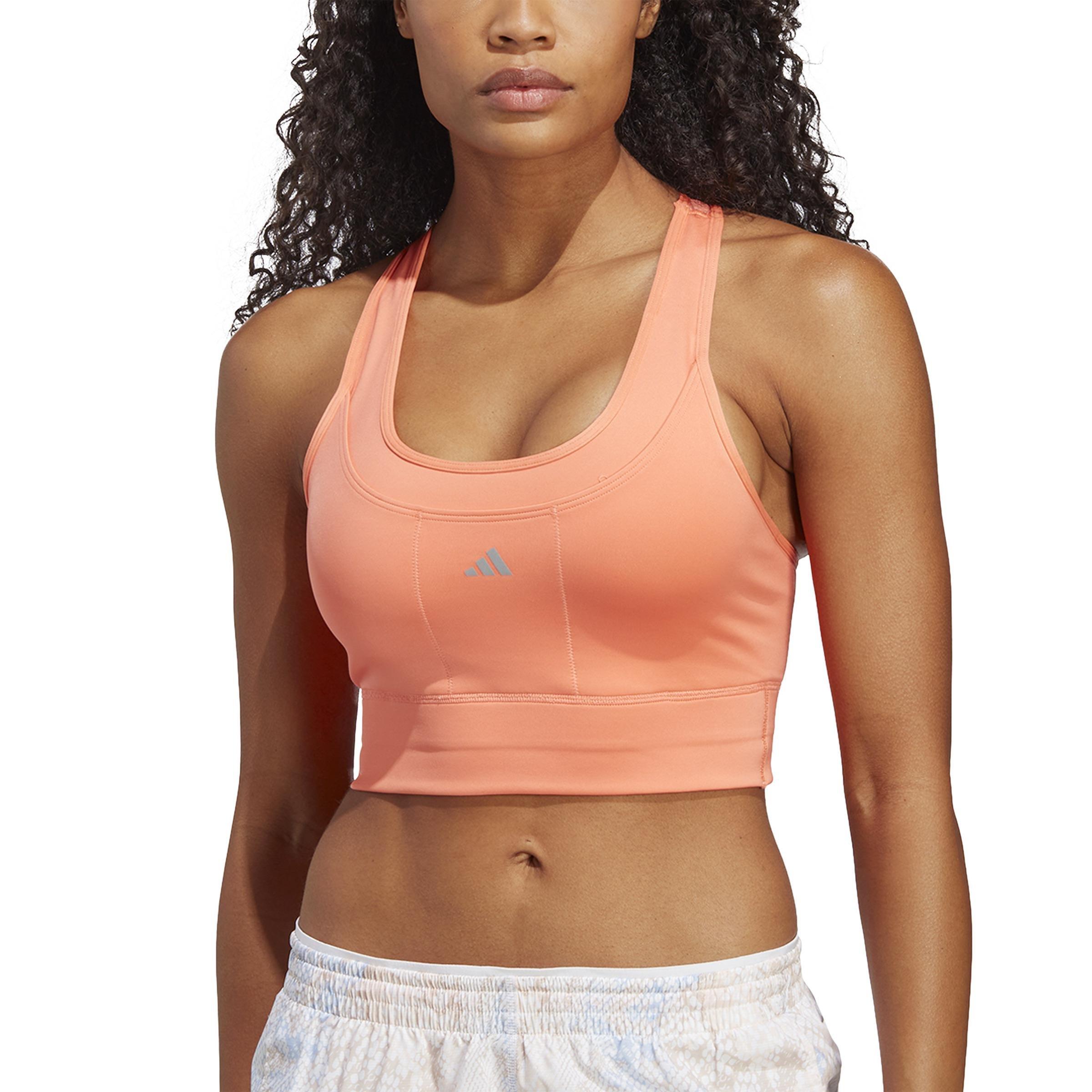 Medium-Support Running Pocket Bra, Orange, A901_ONE, large image number 2