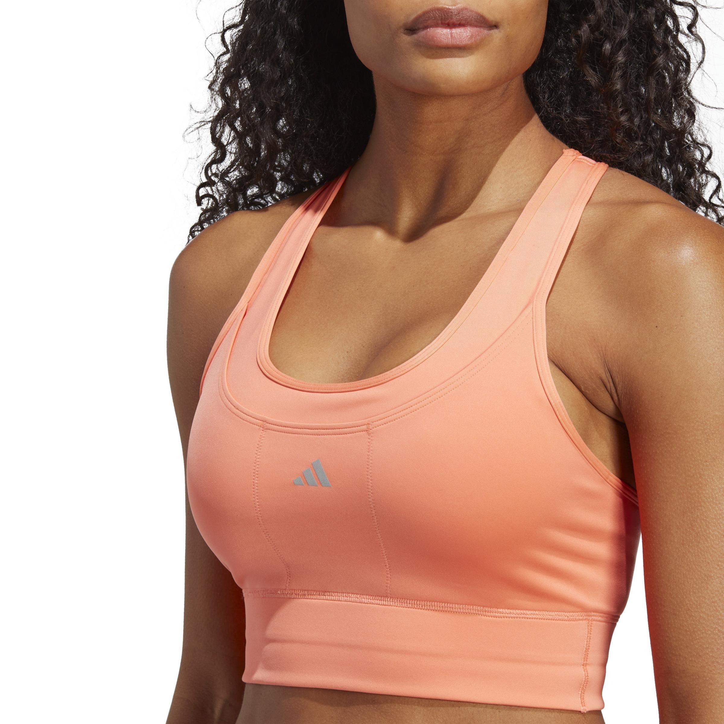 Medium-Support Running Pocket Bra, Orange, A901_ONE, large image number 6