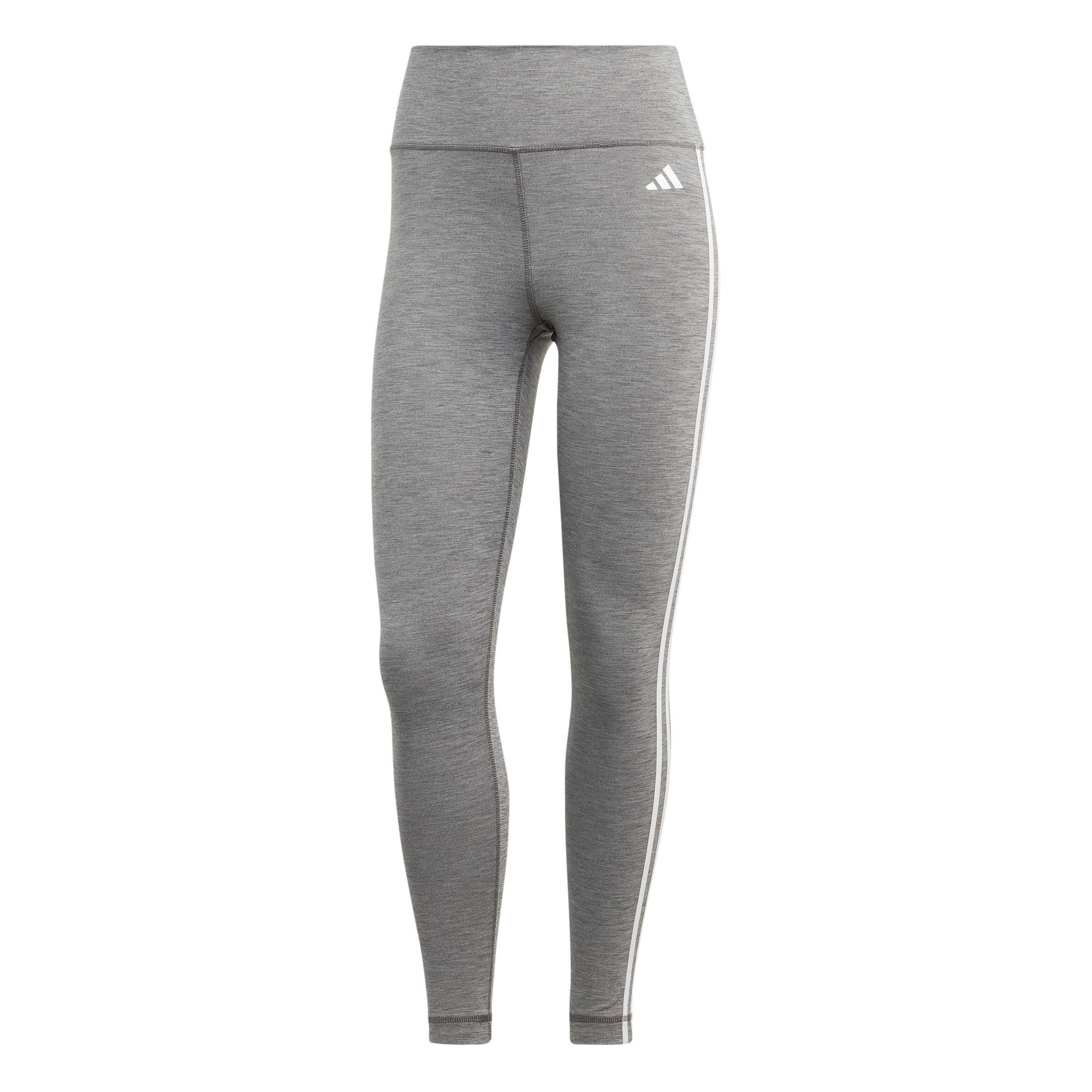 Train Essentials 3-Stripes High-Waisted 7/8 Leggings, Grey, , large image number 0