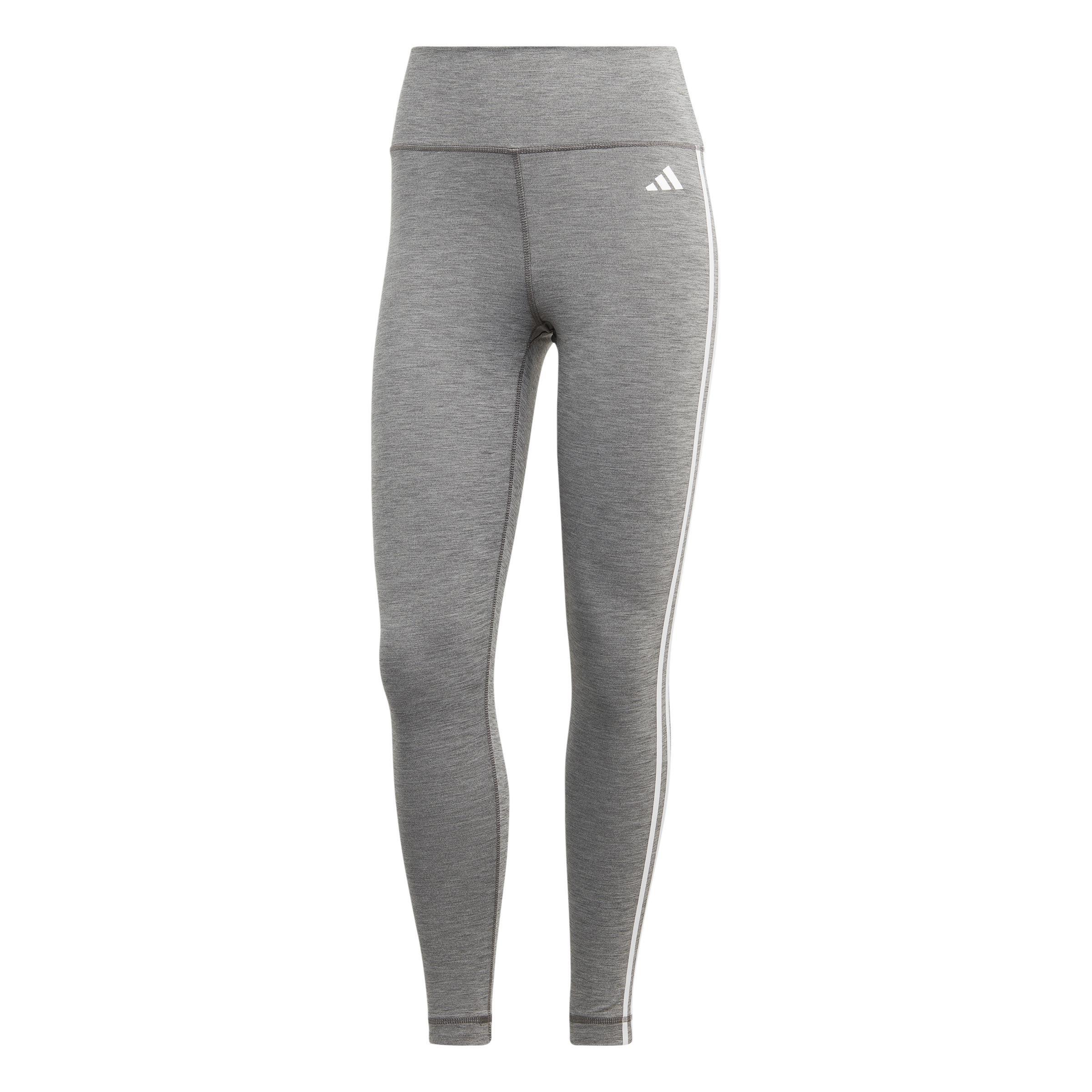 Train Essentials 3-Stripes High-Waisted 7/8 Leggings, Grey, , large image number 1
