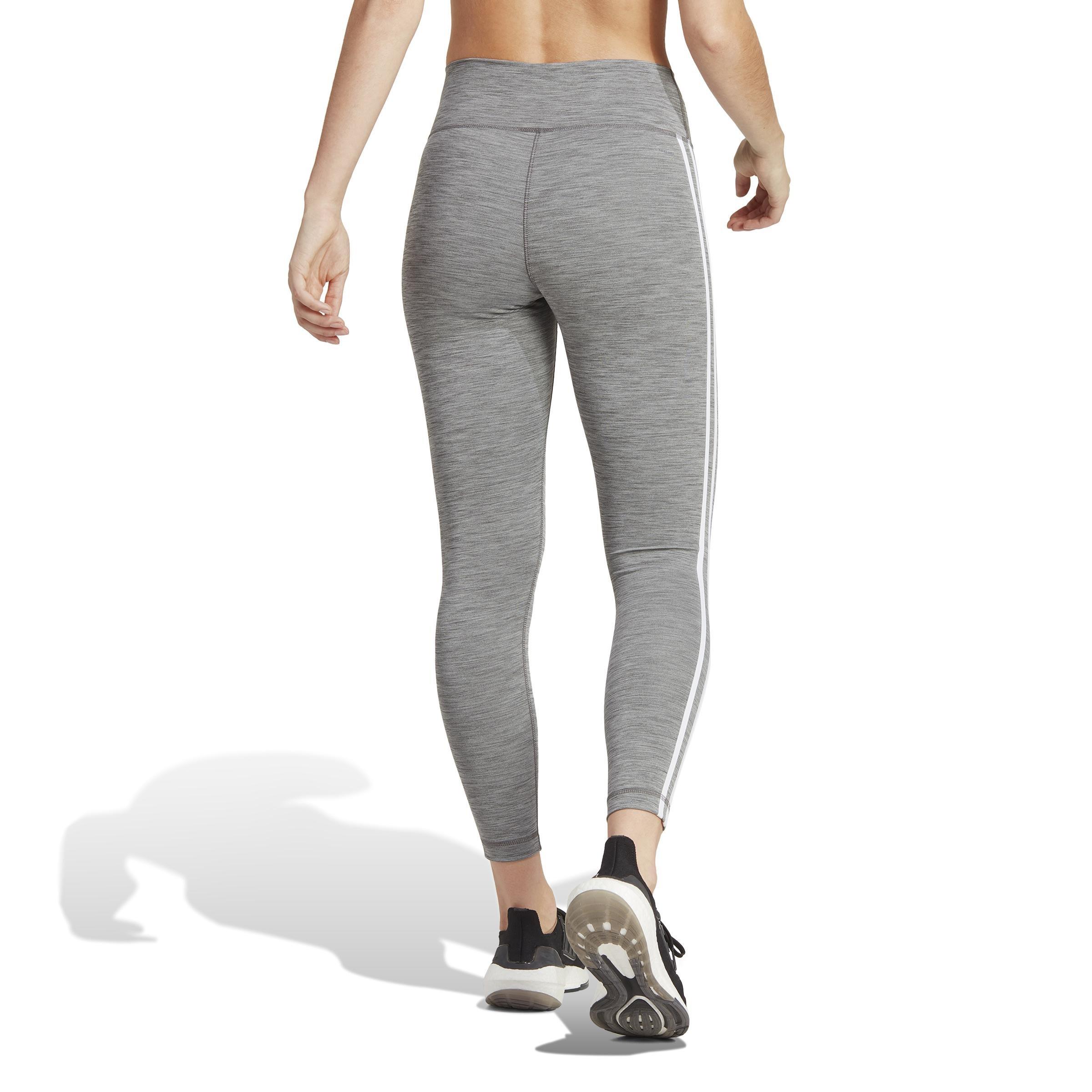 Train Essentials 3-Stripes High-Waisted 7/8 Leggings, Grey, , large image number 2