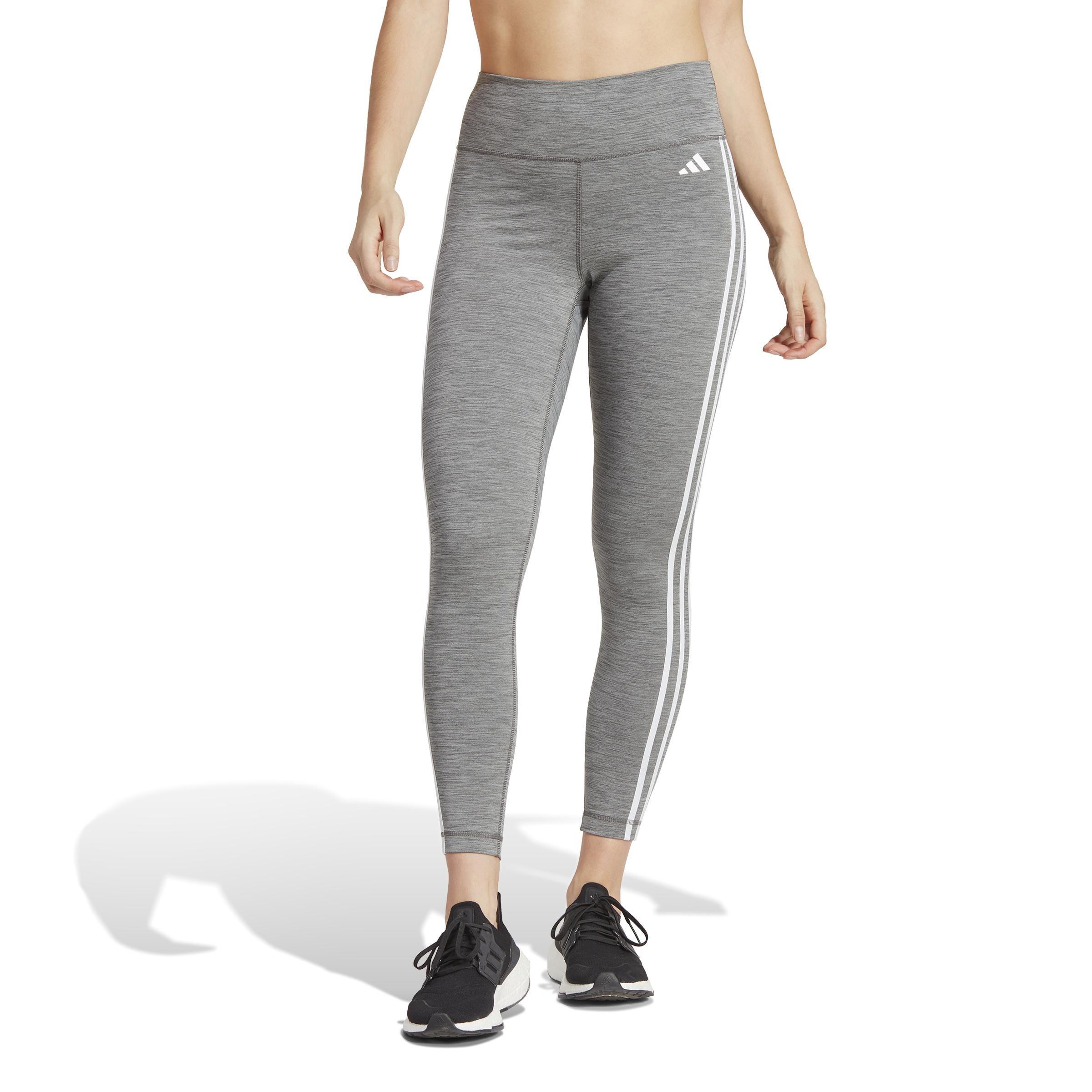 Train Essentials 3-Stripes High-Waisted 7/8 Leggings, Grey, , large image number 9