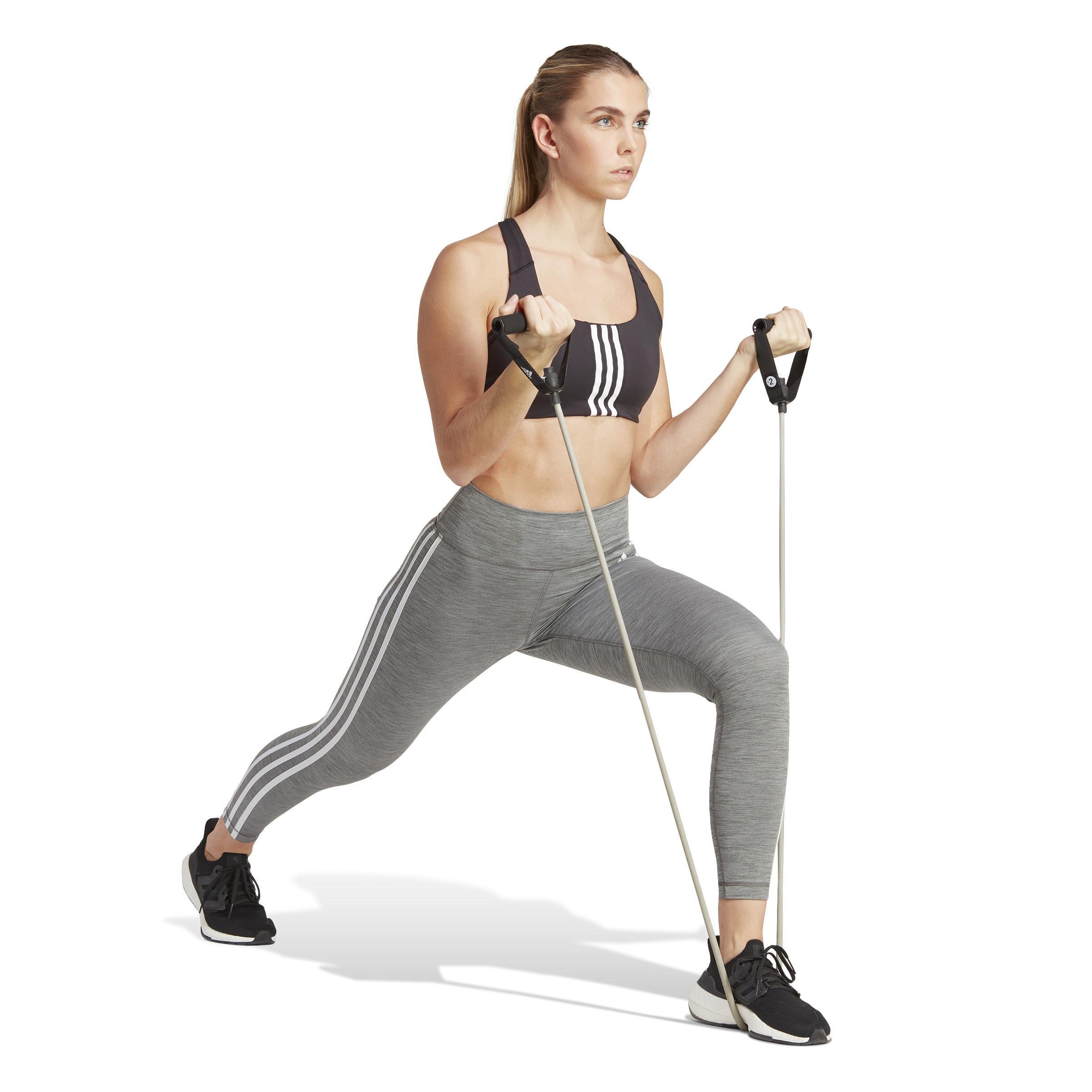 Train Essentials 3-Stripes High-Waisted 7/8 Leggings, Grey, , large image number 13