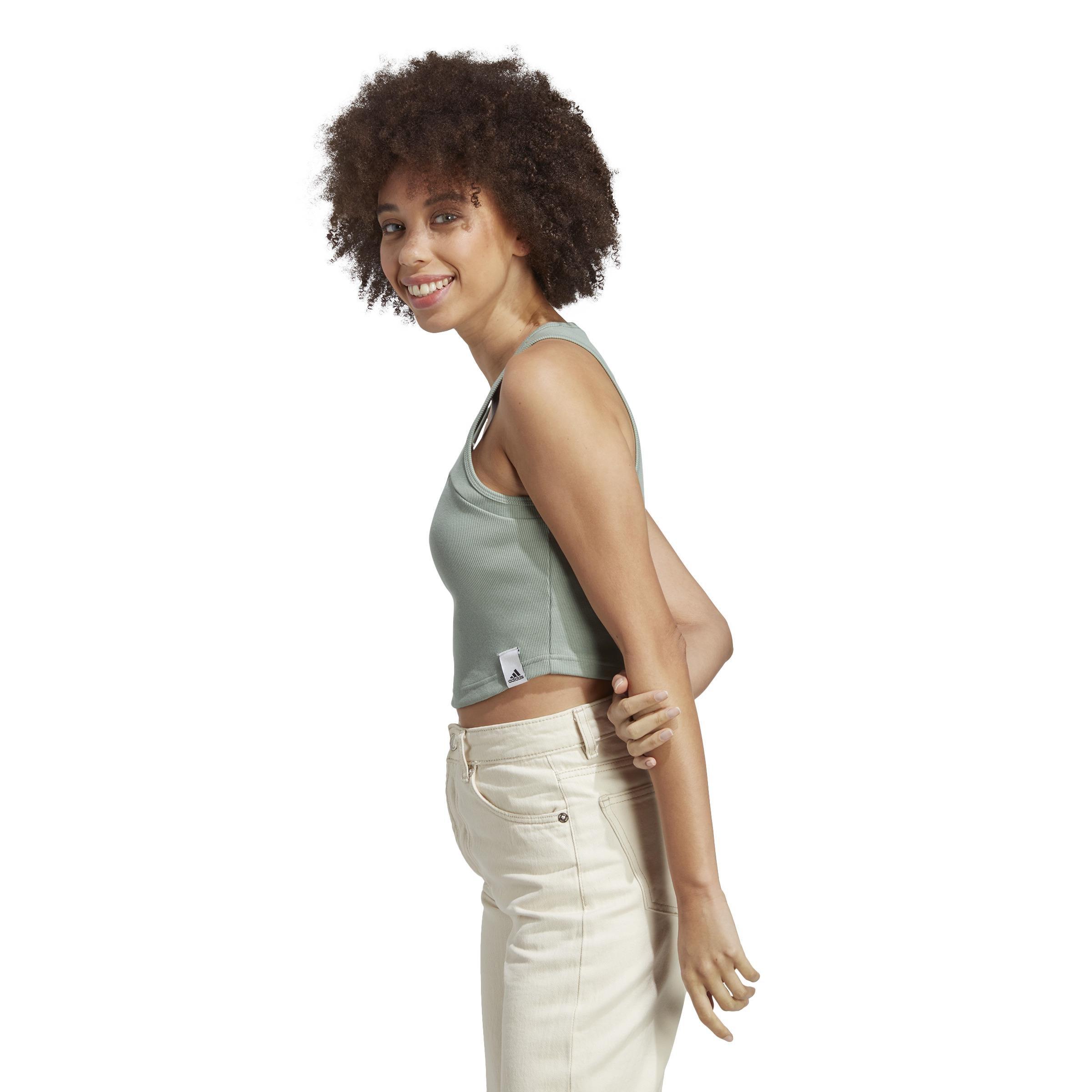 Lounge Rib Tank Top, Green, A901_ONE, large image number 10
