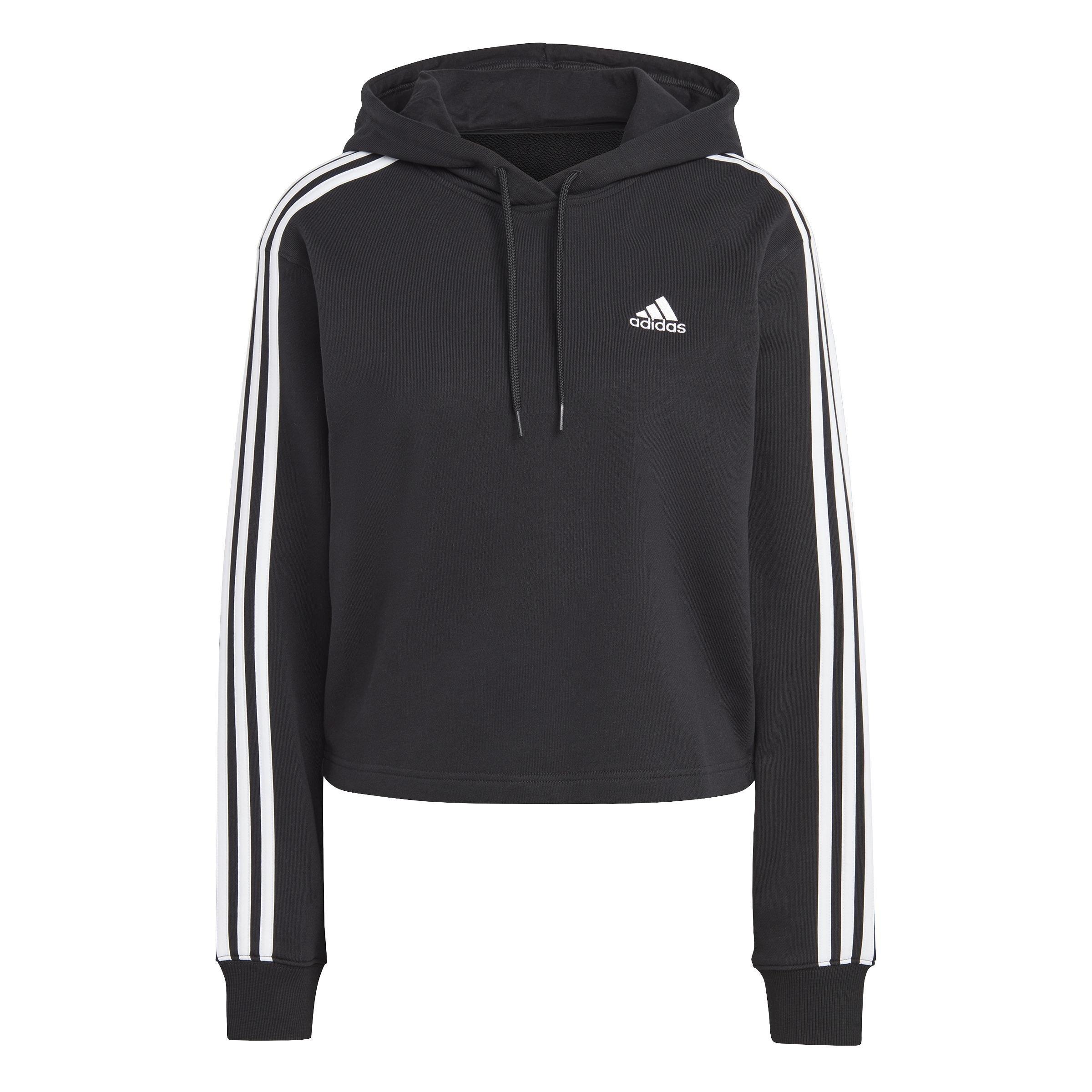 French Terry Crop Hoodie, Black, , large image number 0