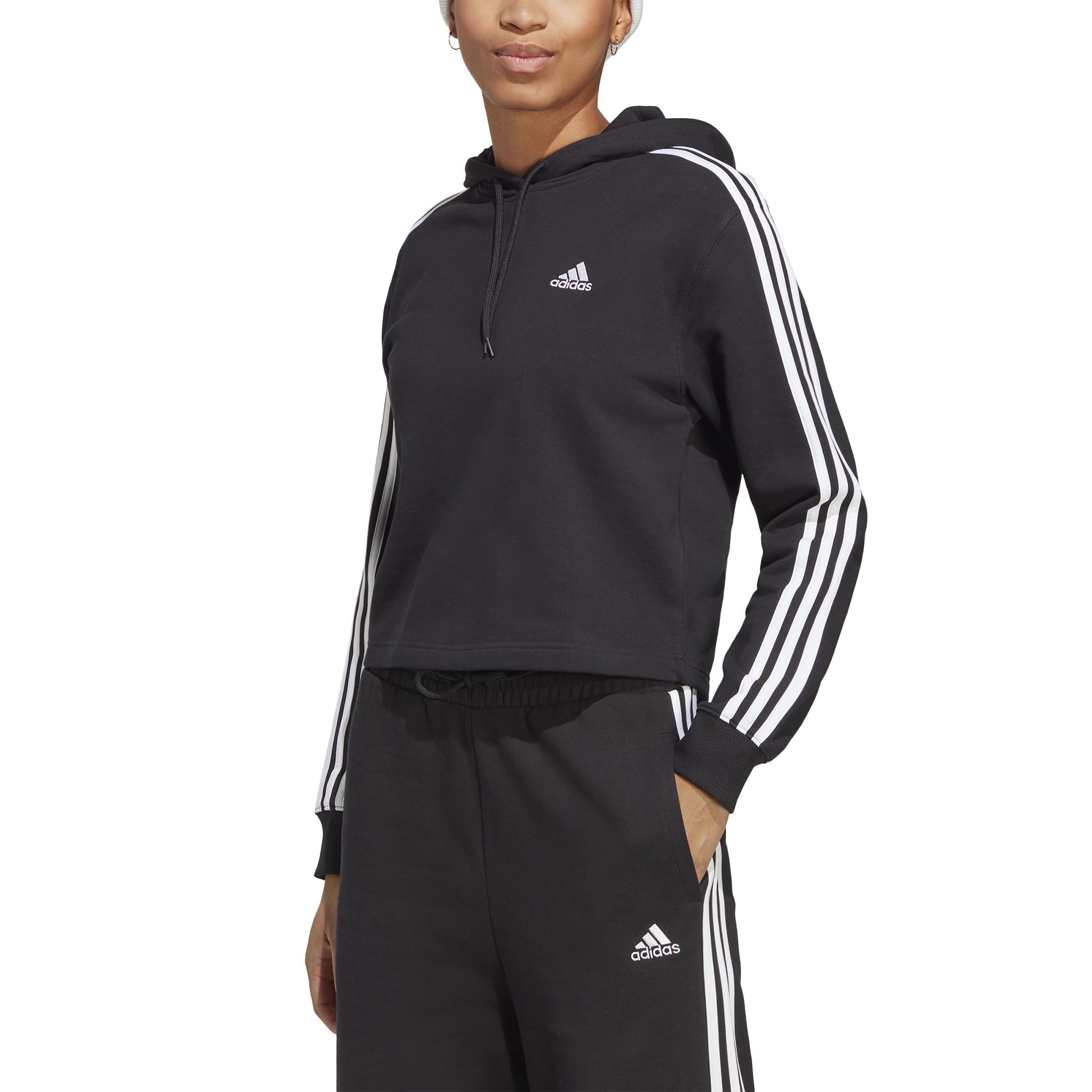 French Terry Crop Hoodie, Black, , large image number 2