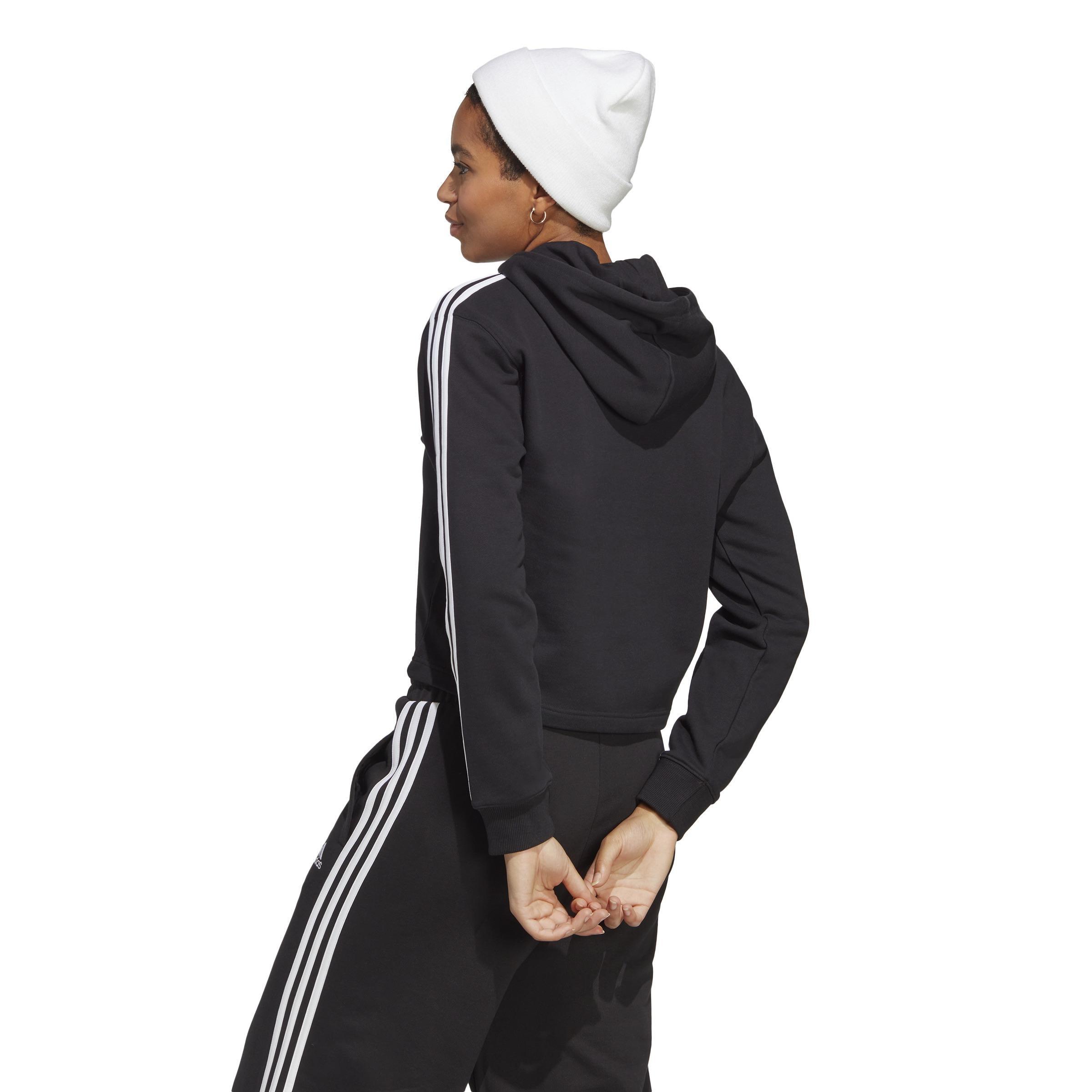 French Terry Crop Hoodie, Black, , large image number 3