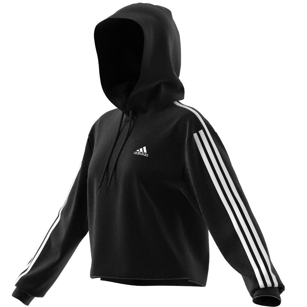 French Terry Crop Hoodie, Black, , large image number 6