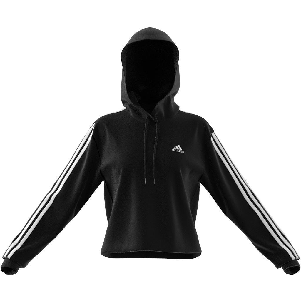 French Terry Crop Hoodie, Black, , large image number 7